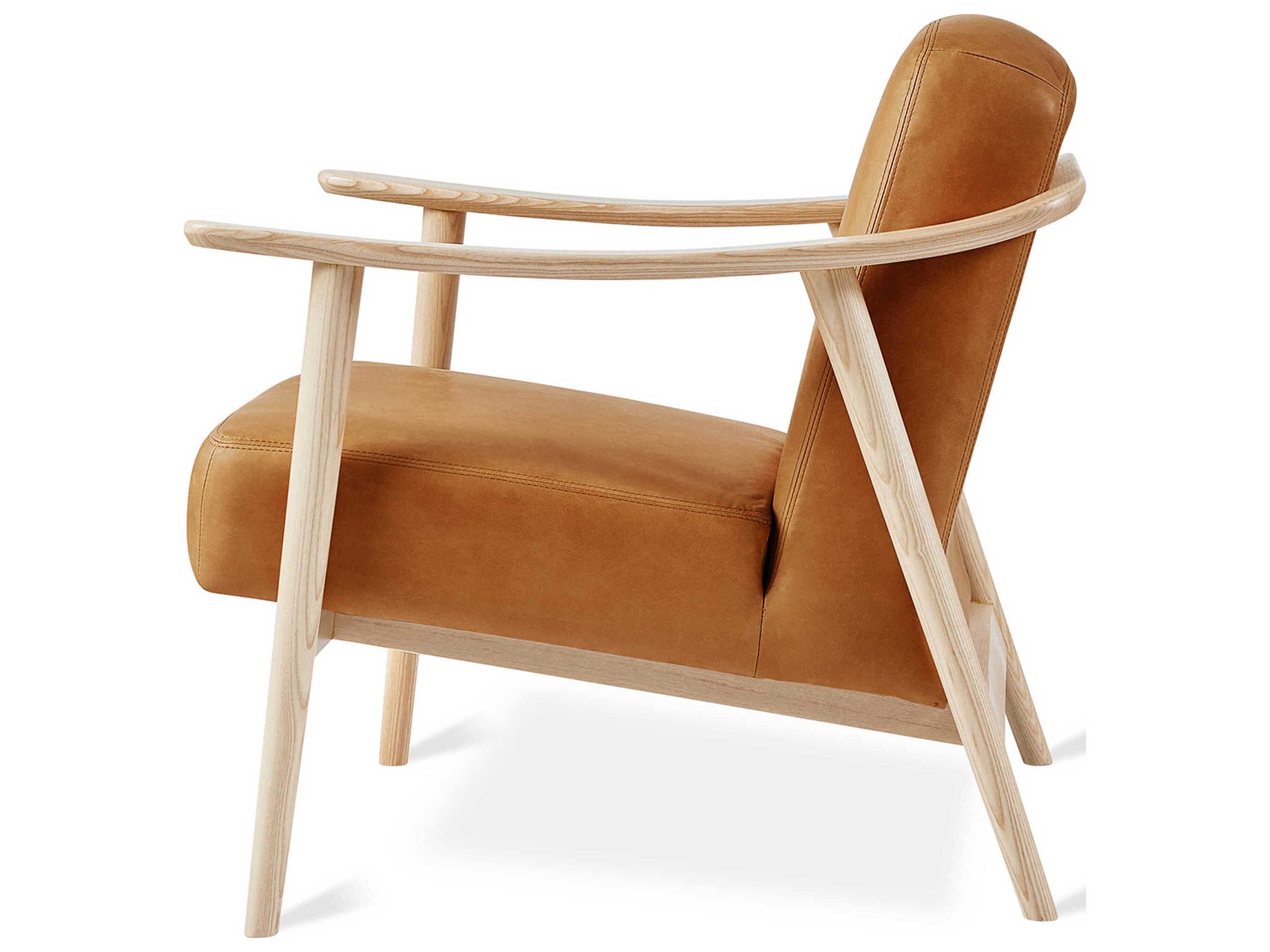 Gus* Modern Baltic Tucson Sienna Ash Natural Brown Leather Accent Chair
