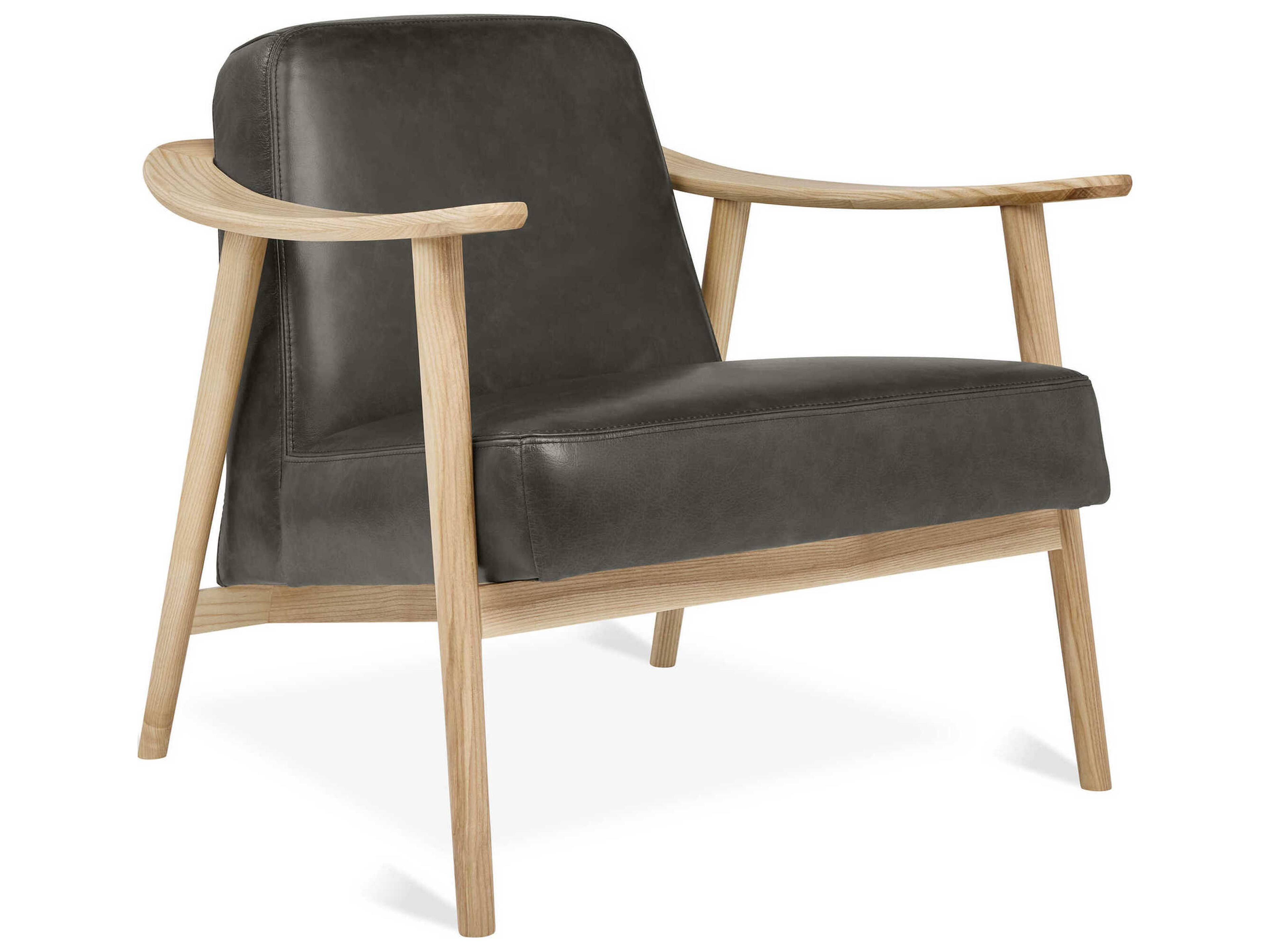 Baltic Tucson Charcoal Ash Natural Black Leather Accent Chair