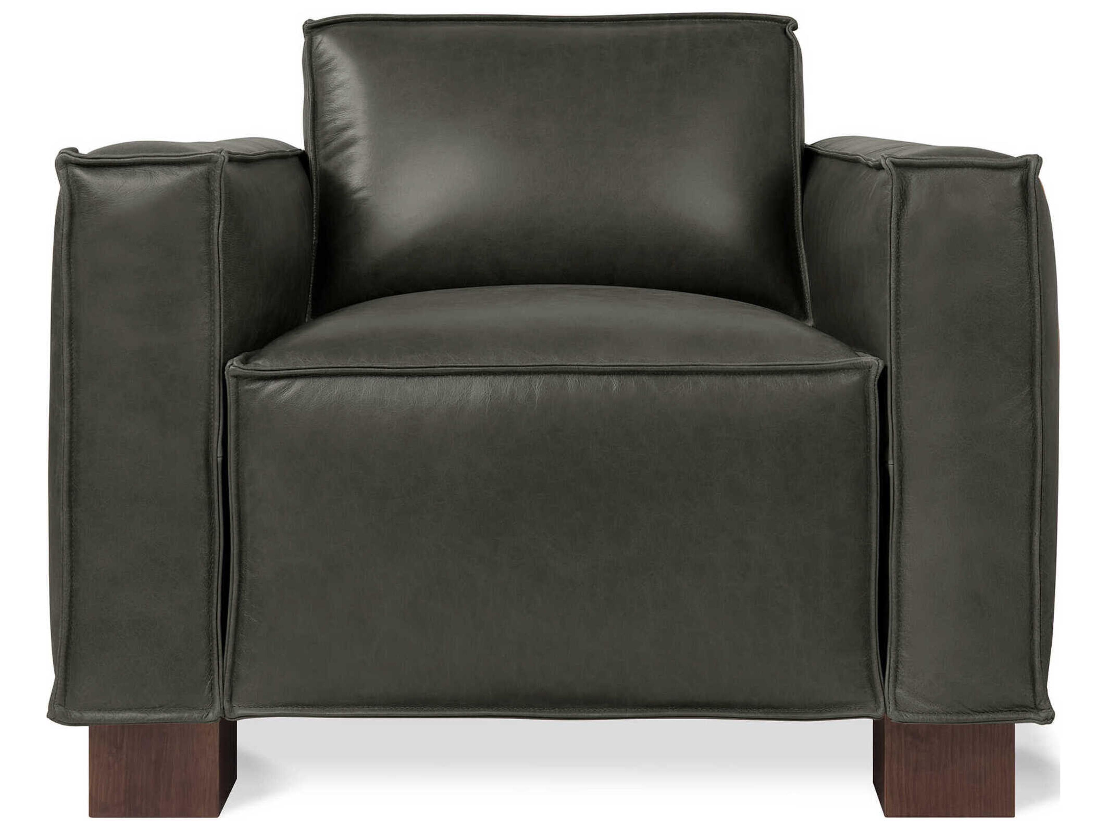 Gus* Modern Cabot Tucson Charcoal Brown Leather Accent Chair