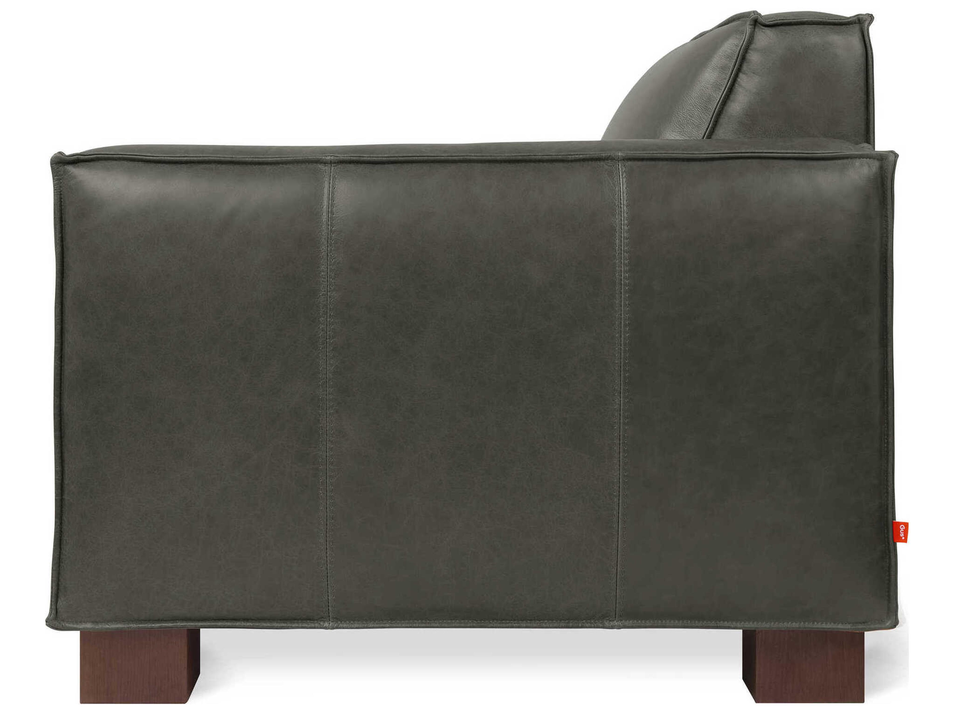 Gus* Modern Cabot Tucson Charcoal Brown Leather Accent Chair