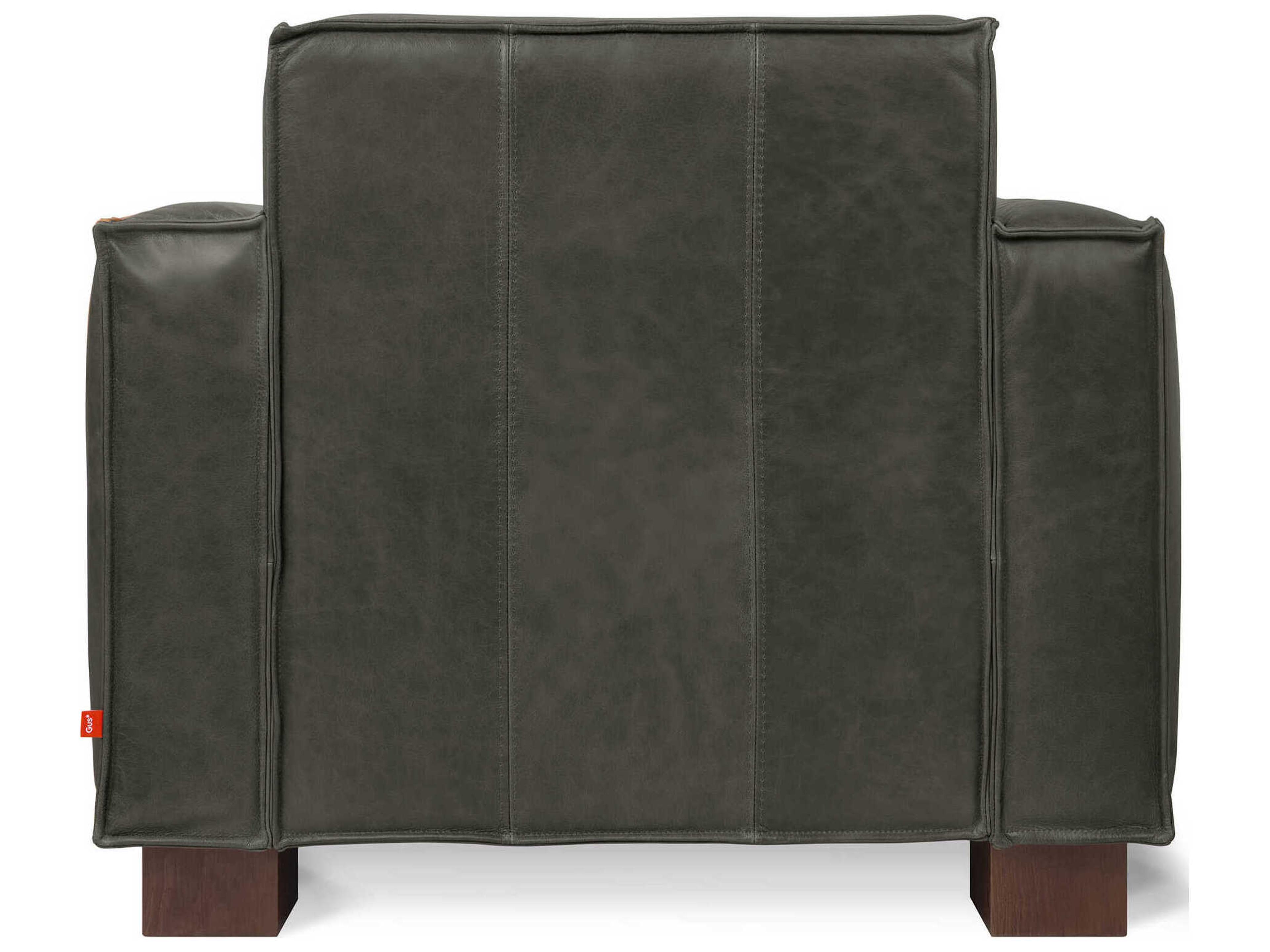 Gus* Modern Cabot Tucson Charcoal Brown Leather Accent Chair