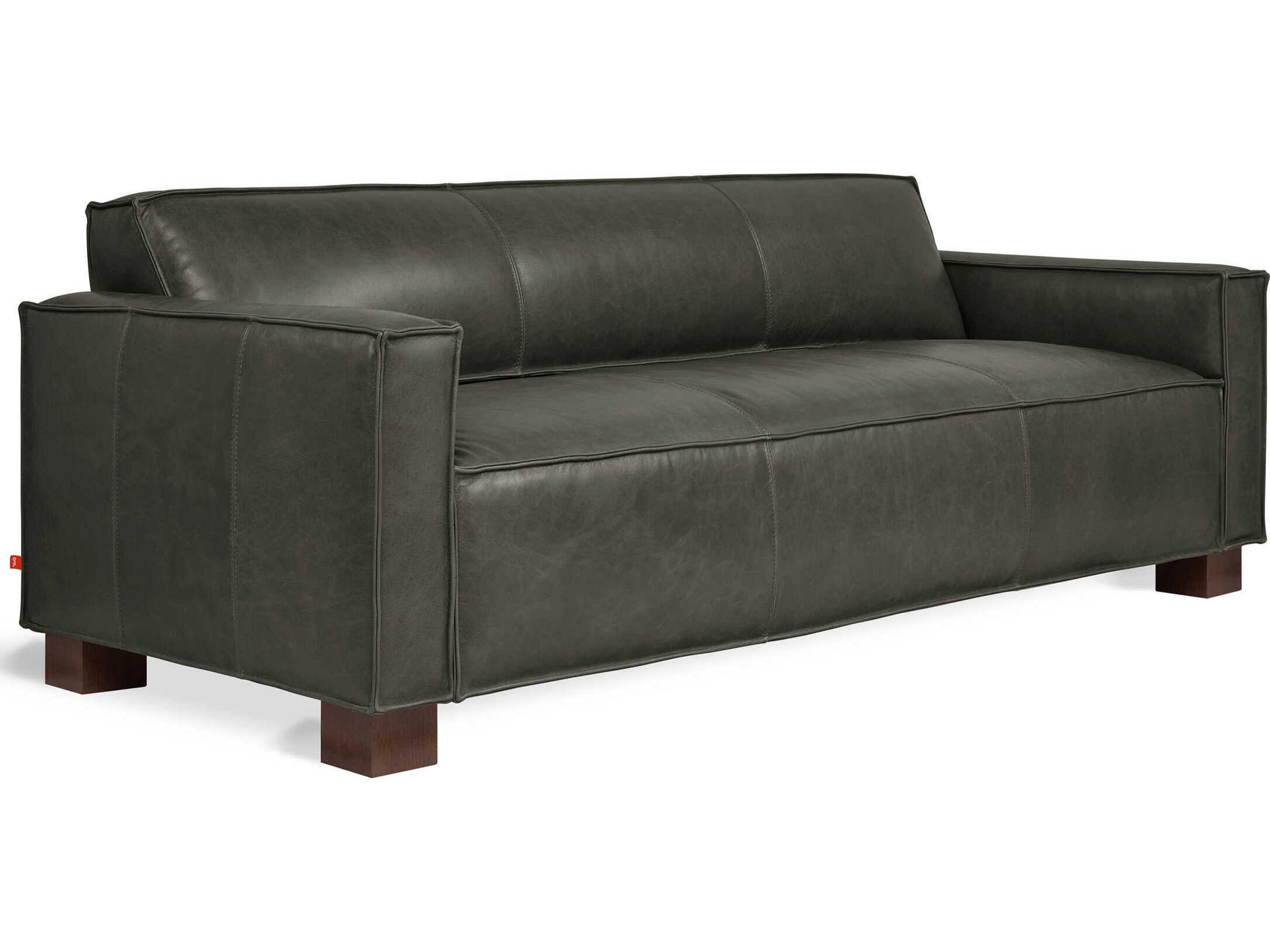 Cabot Tucson Char Leather Black Sofa
