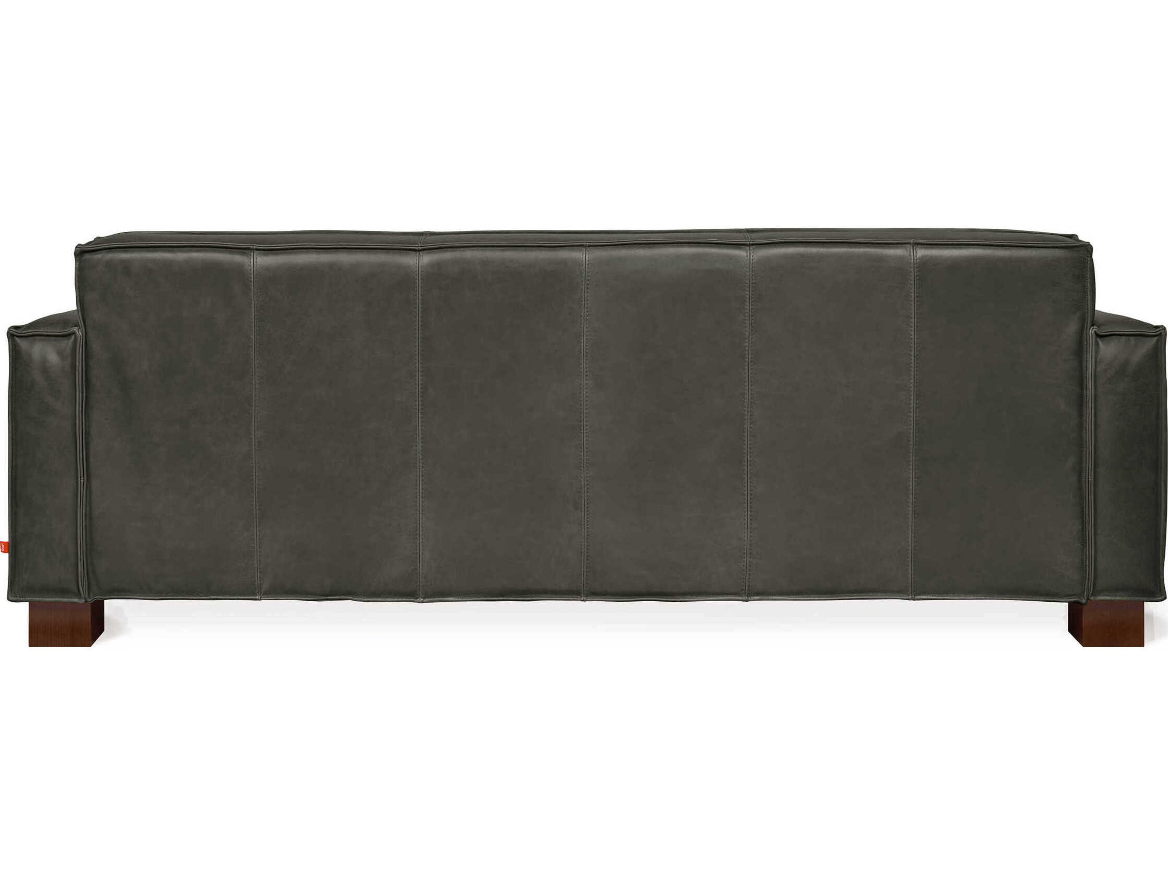 Gus* Modern Cabot Tucson Char Leather Black Sofa