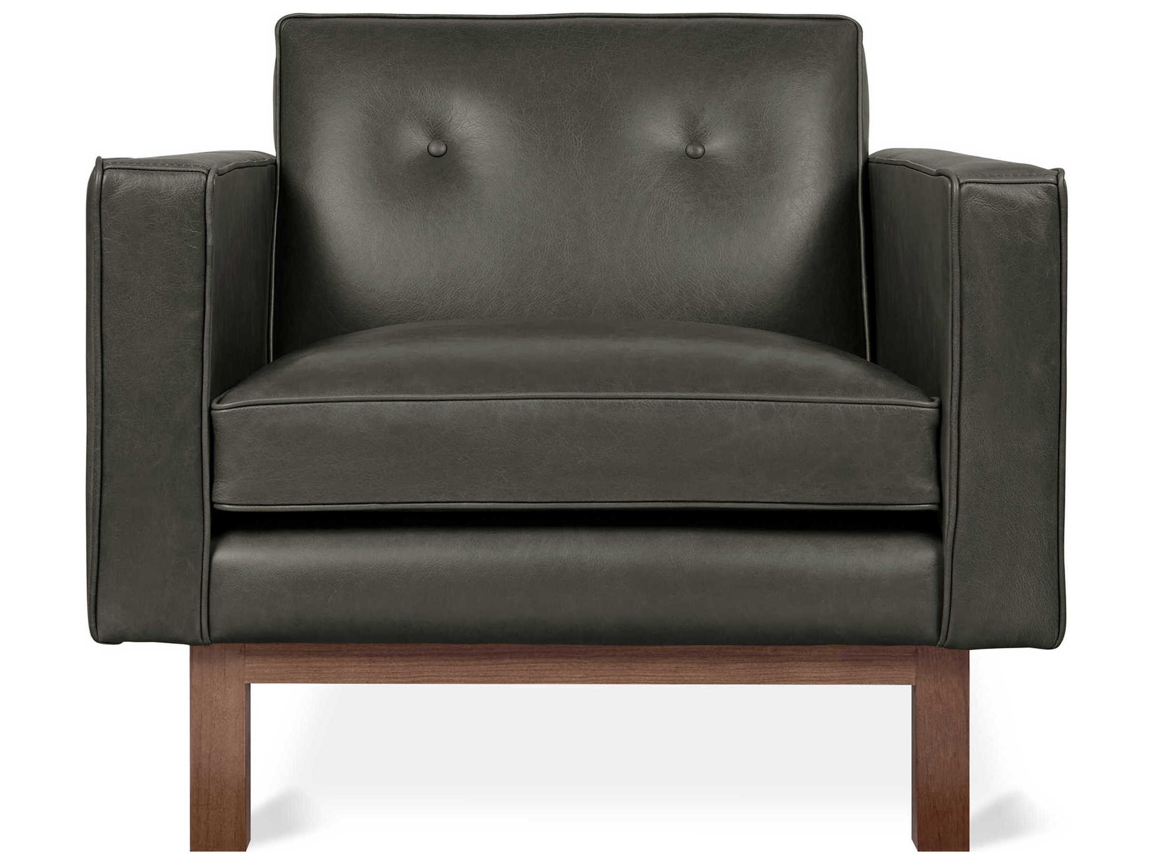 Gus* Modern Embassy Tucson Charcoal Black Leather Accent Chair