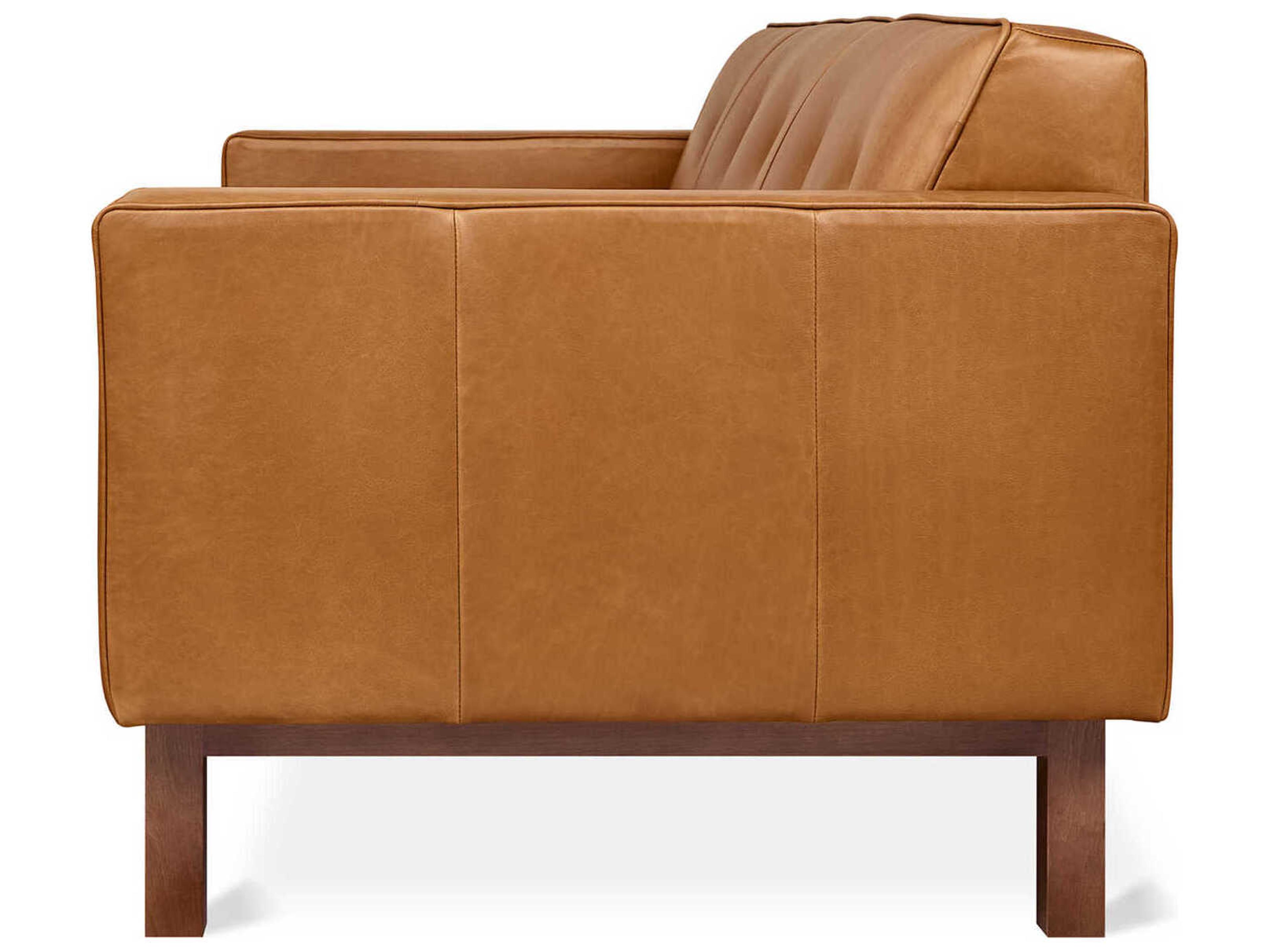 Gus* Modern Embassy Tucson Sienna Leather Brown Sofa