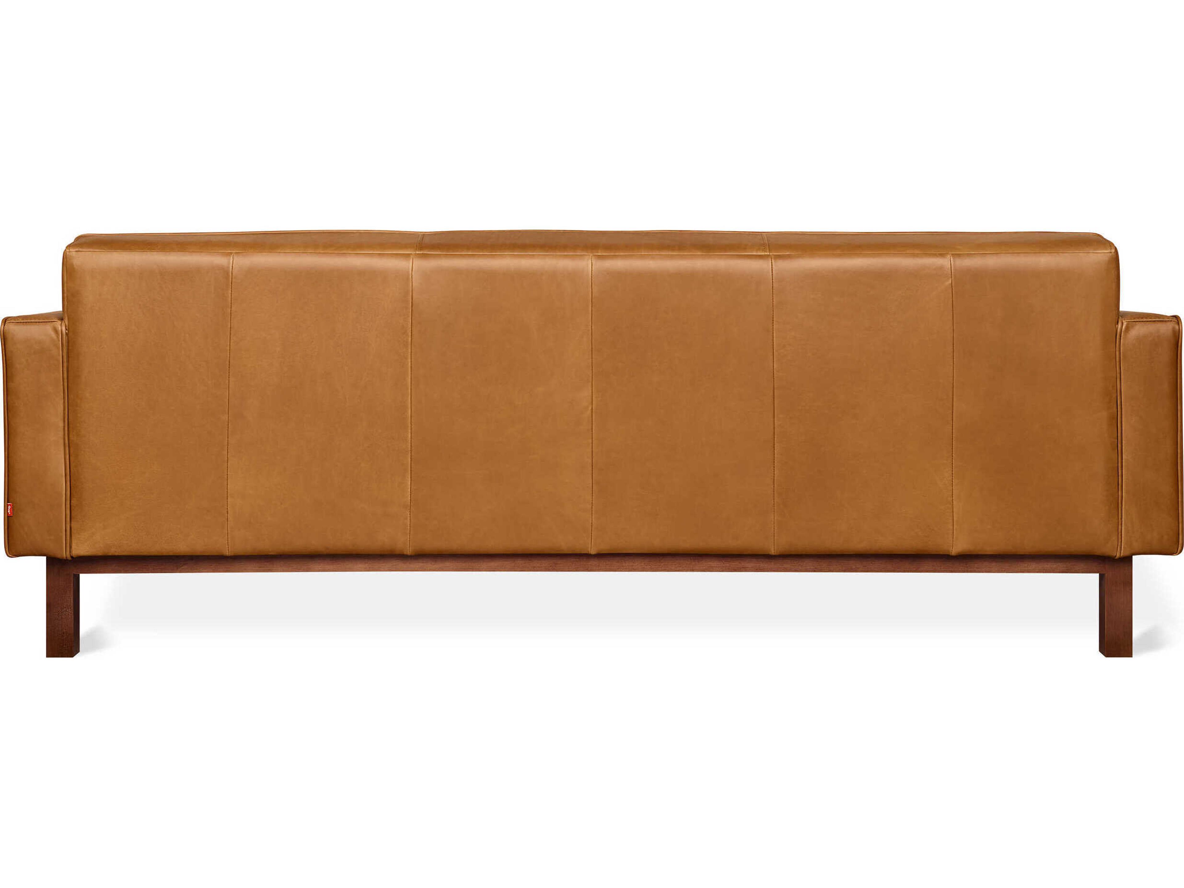 Gus* Modern Embassy Tucson Sienna Leather Brown Sofa