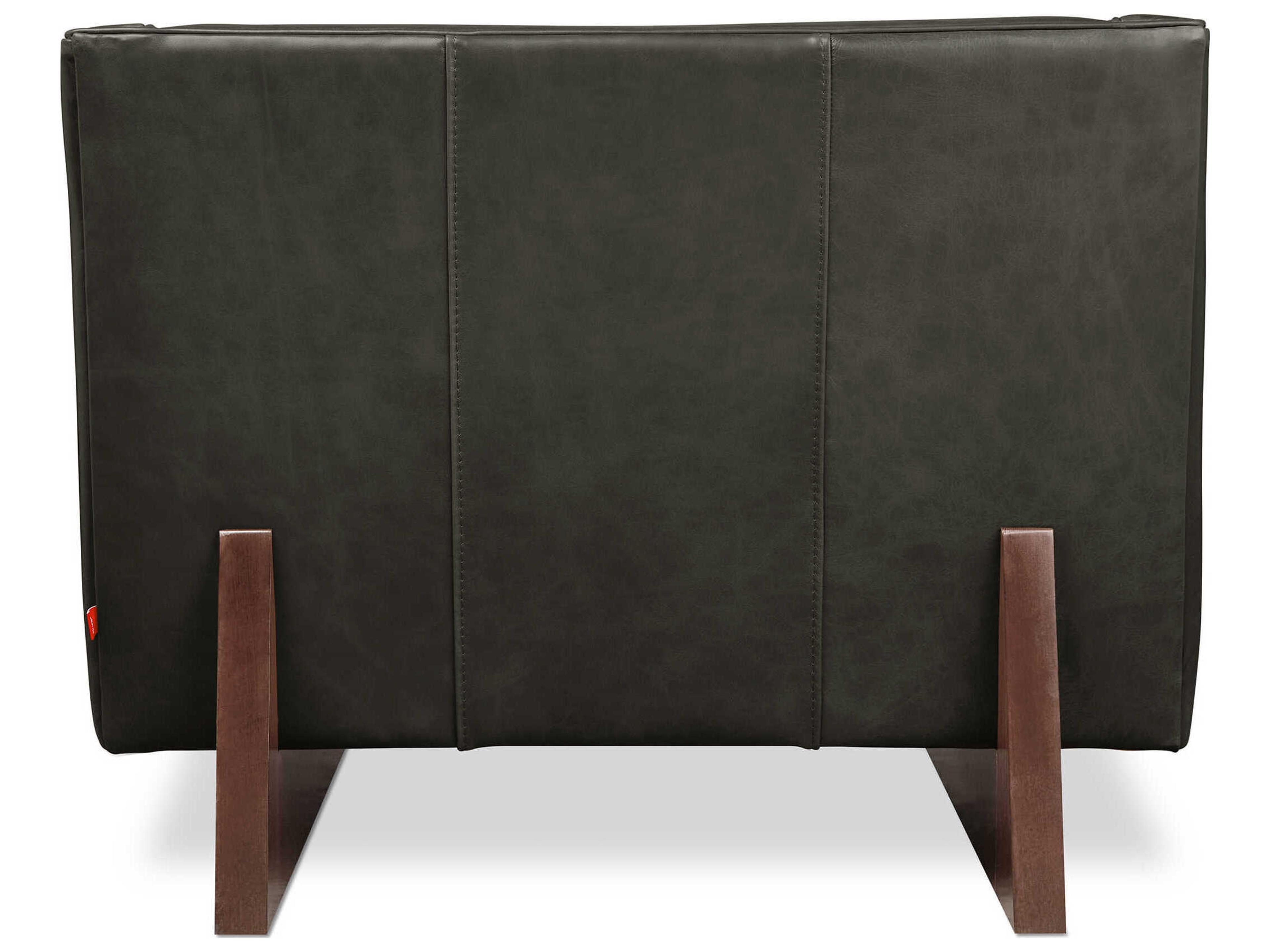 Gus* Modern Wallace Charcoal Black Leather Accent Chair