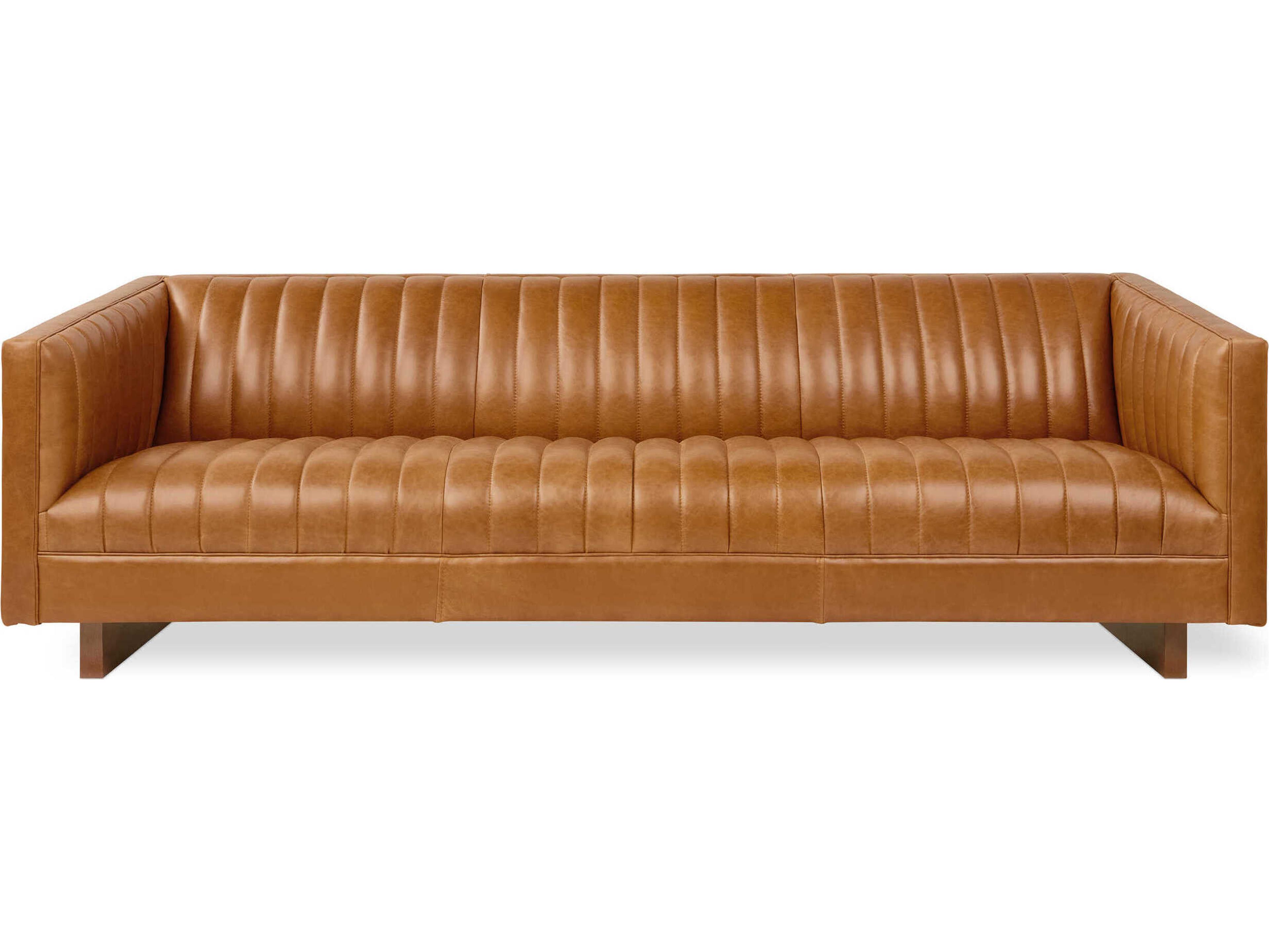 Gus* Modern Wallace Sienna Leather Brown Upholstered Sofa
