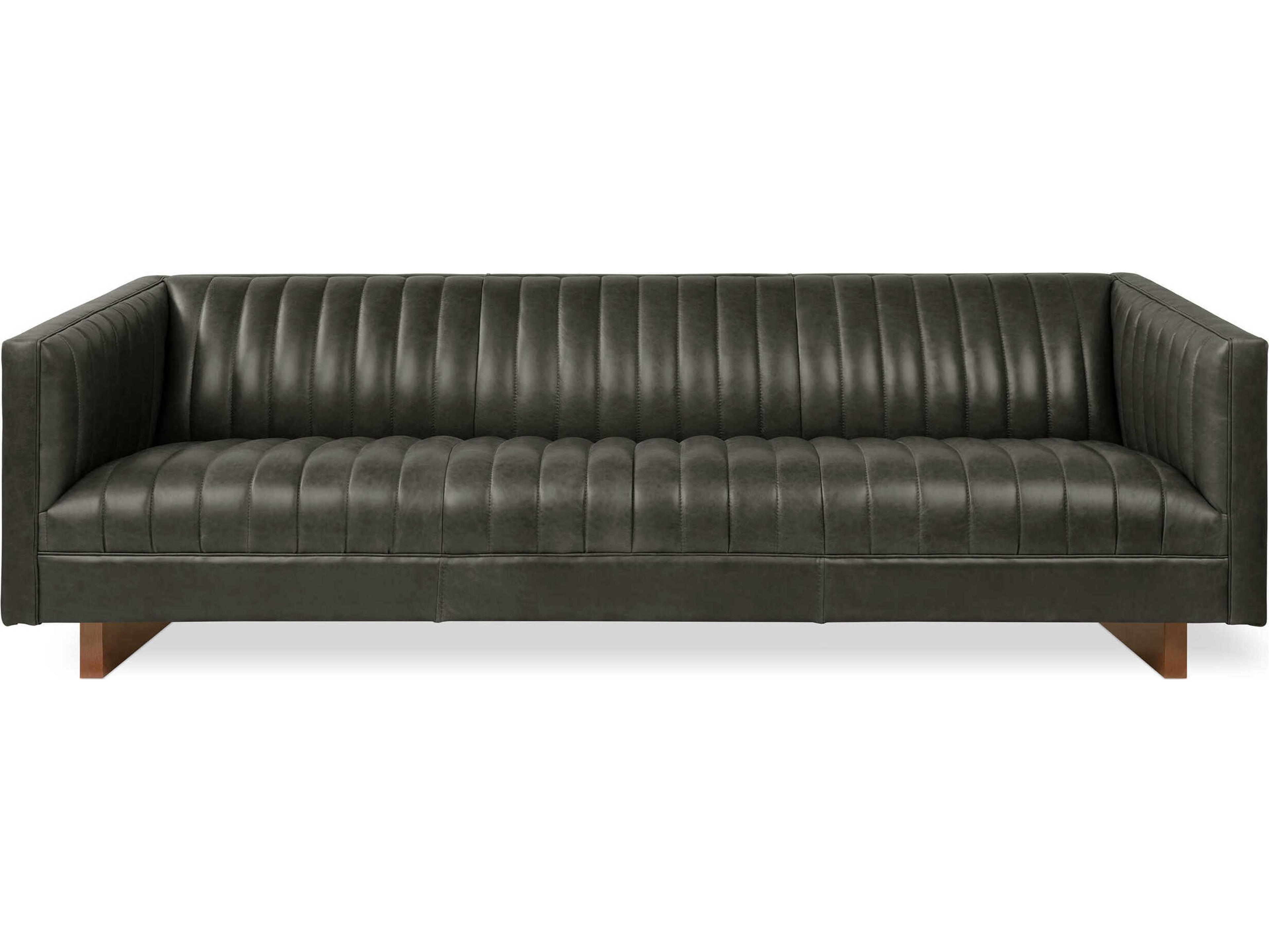 Gus* Modern Wallace Char Leather Black Sofa