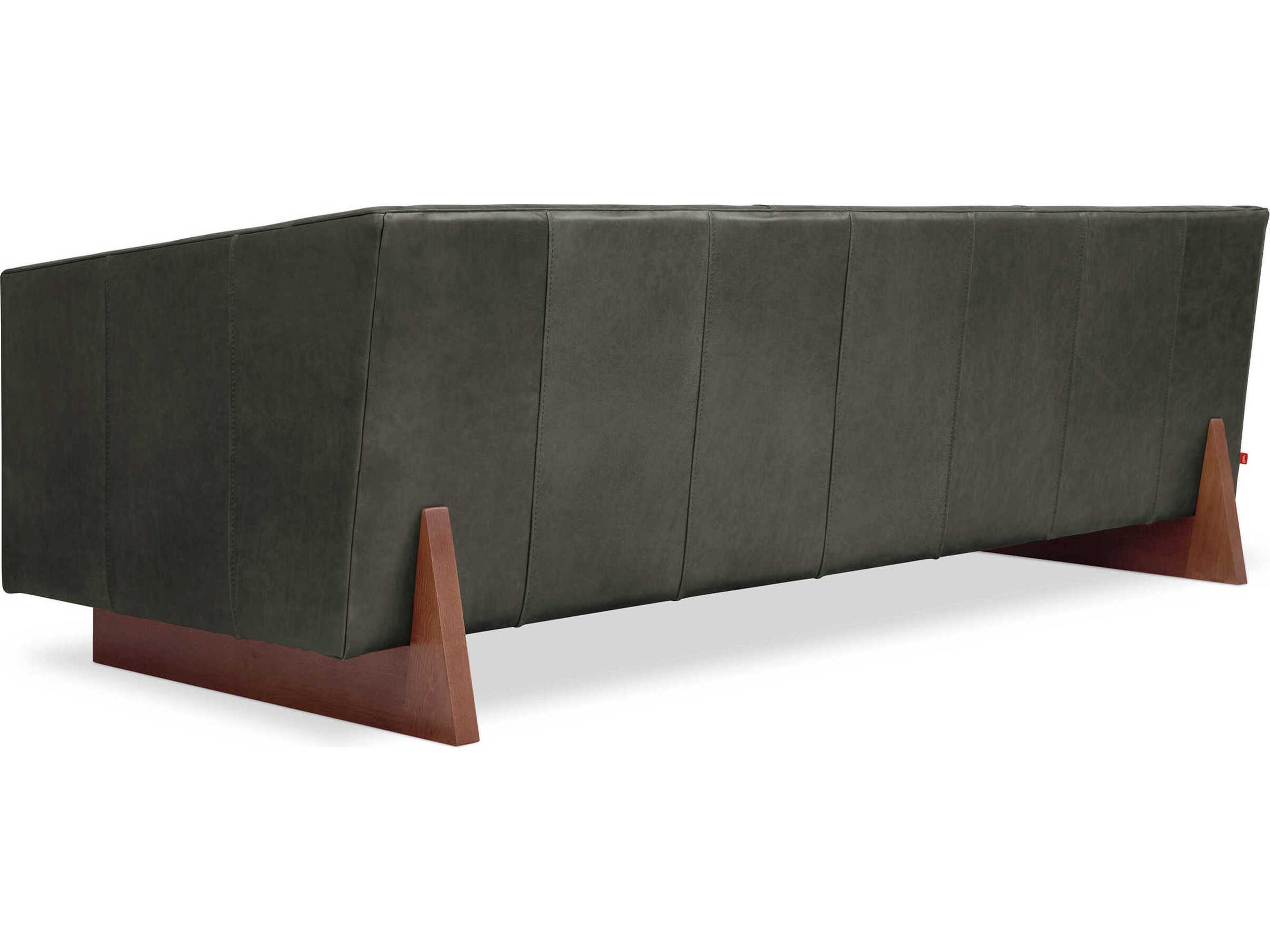 Gus* Modern Wallace Char Leather Black Sofa