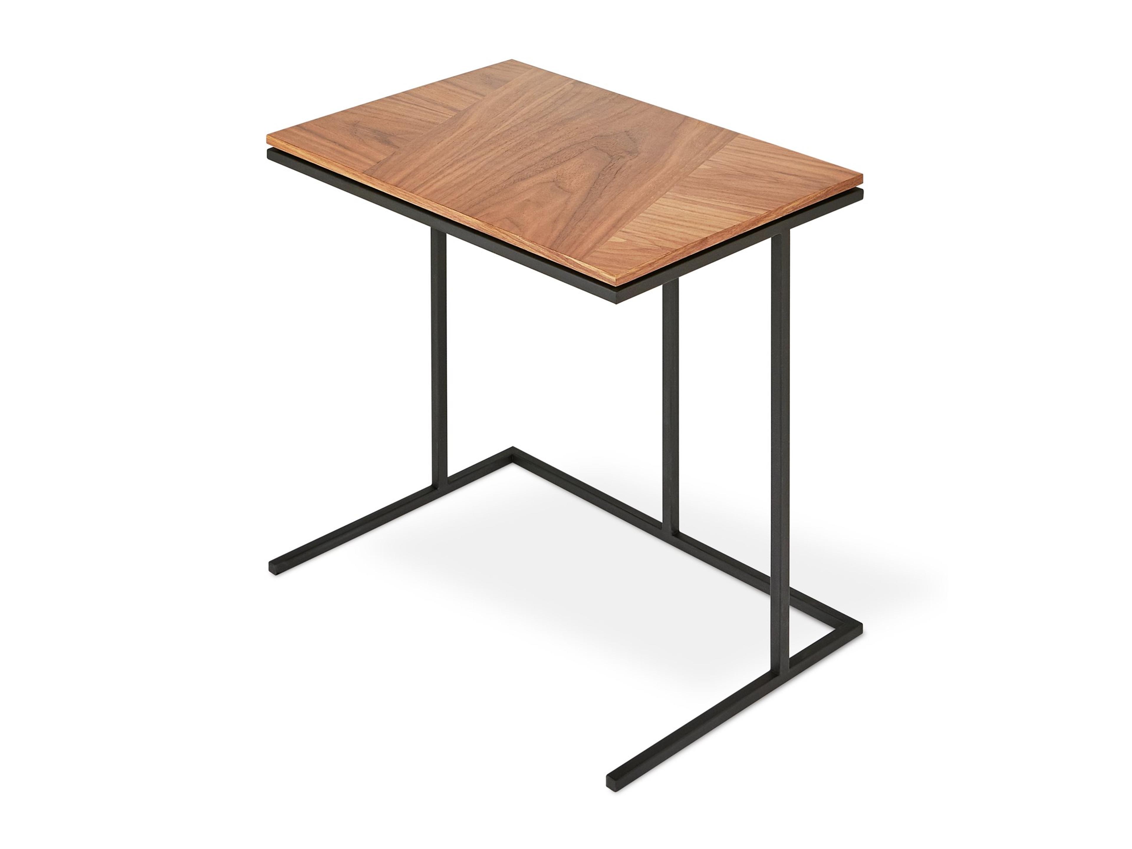 Tobias Rectangular Wood Walnut Black End Table