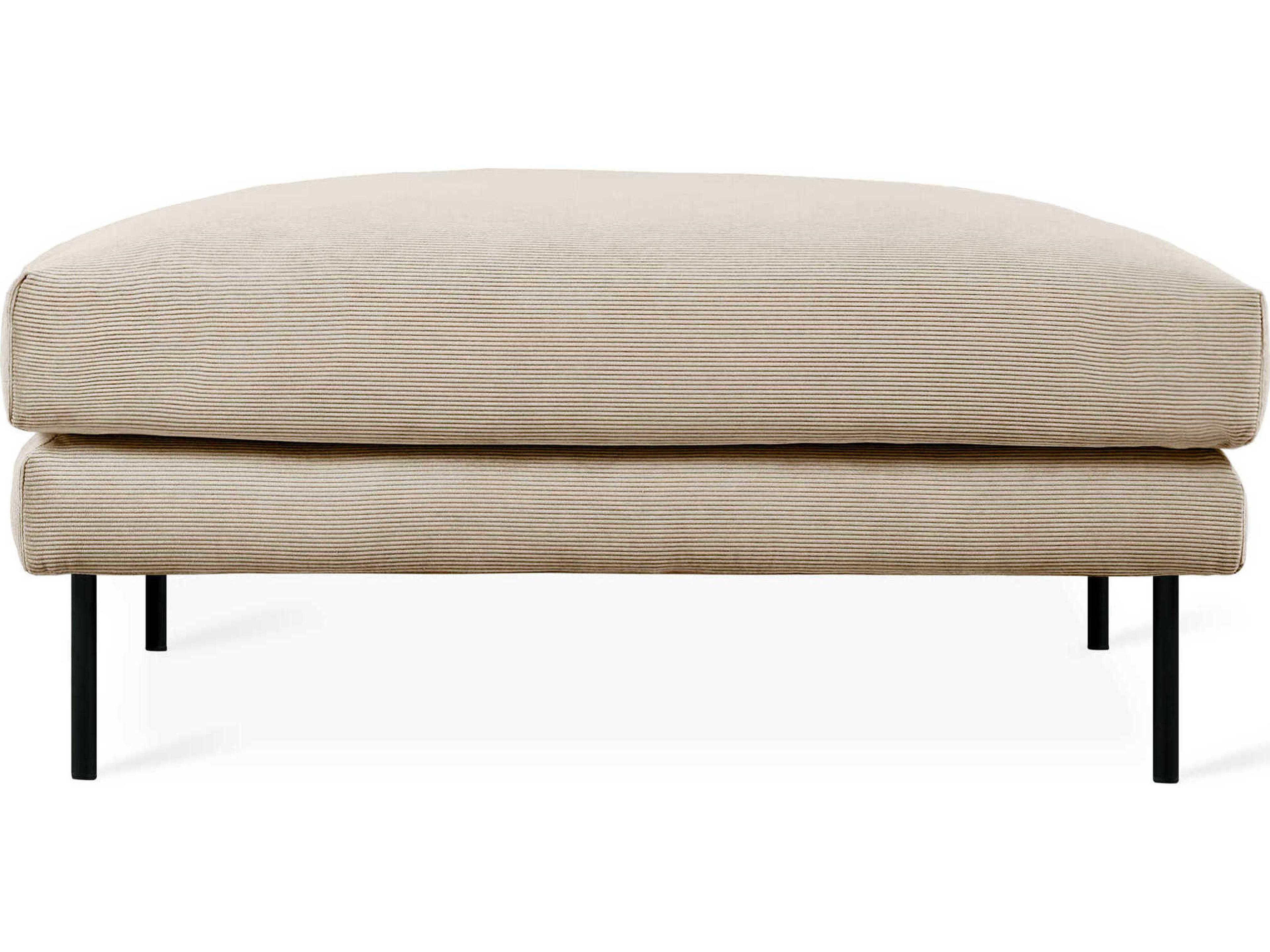 Gus* Modern Renfrew Mersey Caribou Black Beige Upholstered Ottoman