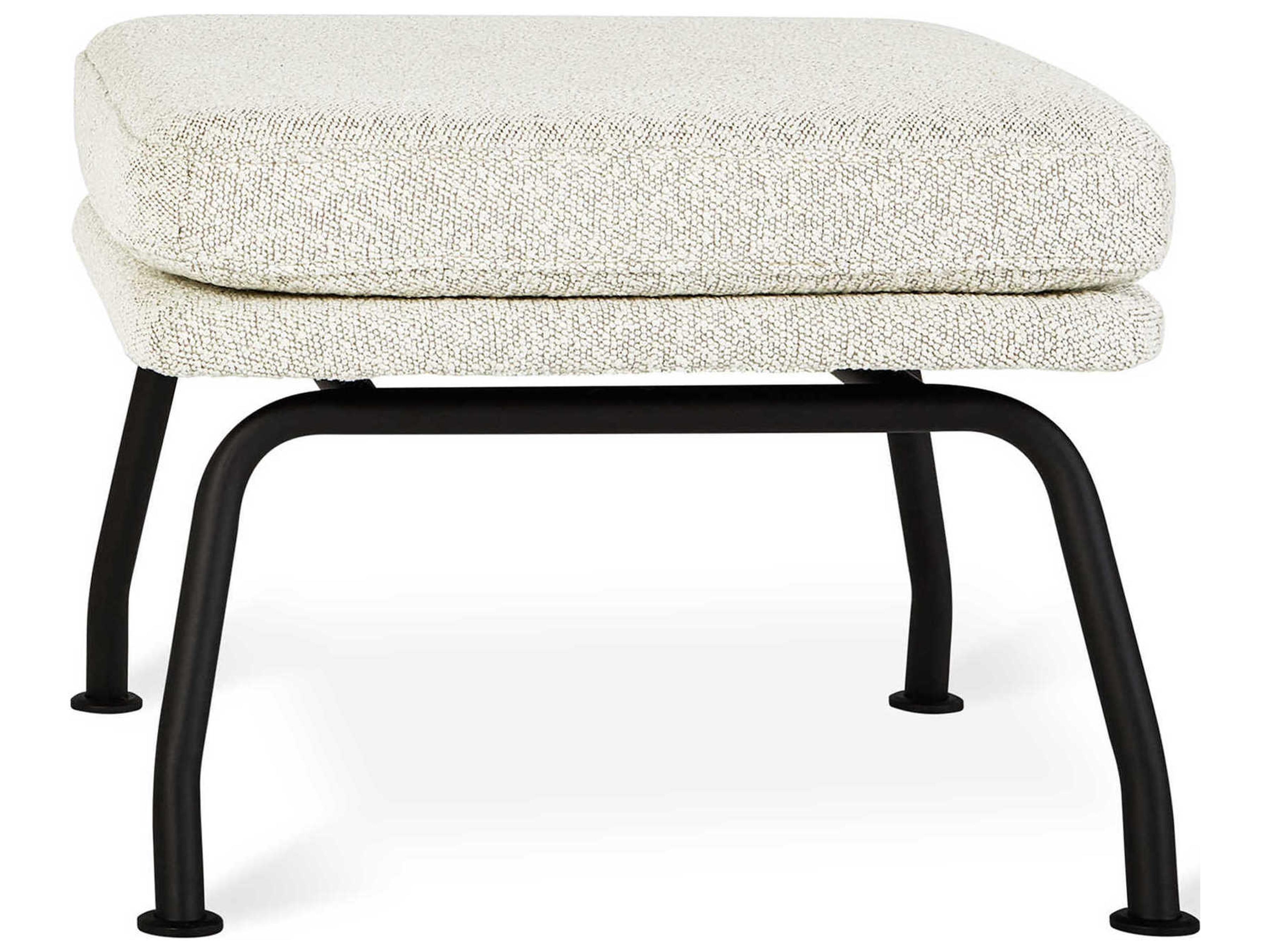 Gus* Modern Tallinn Copenhagen Fossil White Upholstered Ottoman