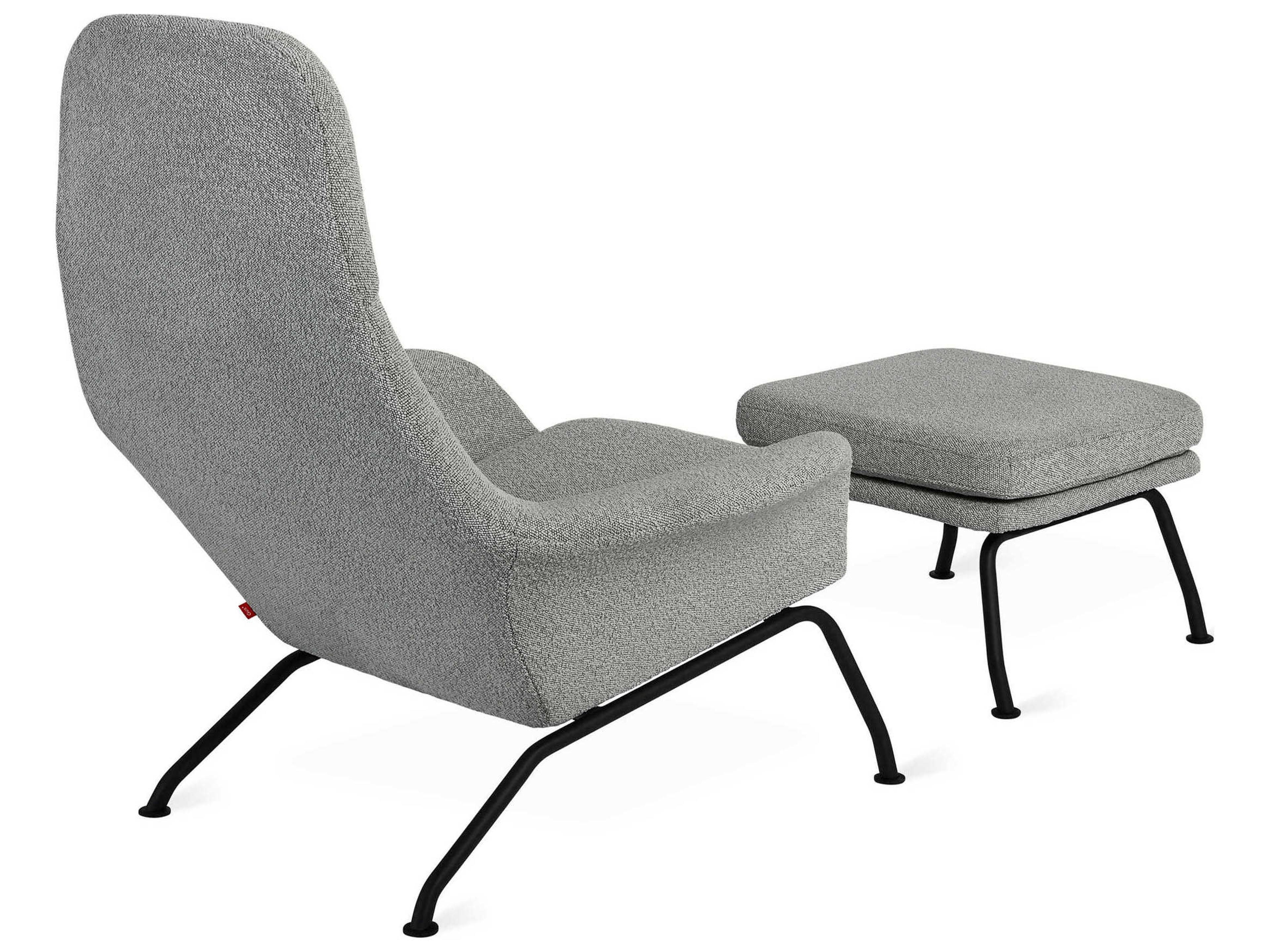 Gus* Modern Tallinn Copenhagen Iron Gray Upholstered Ottoman