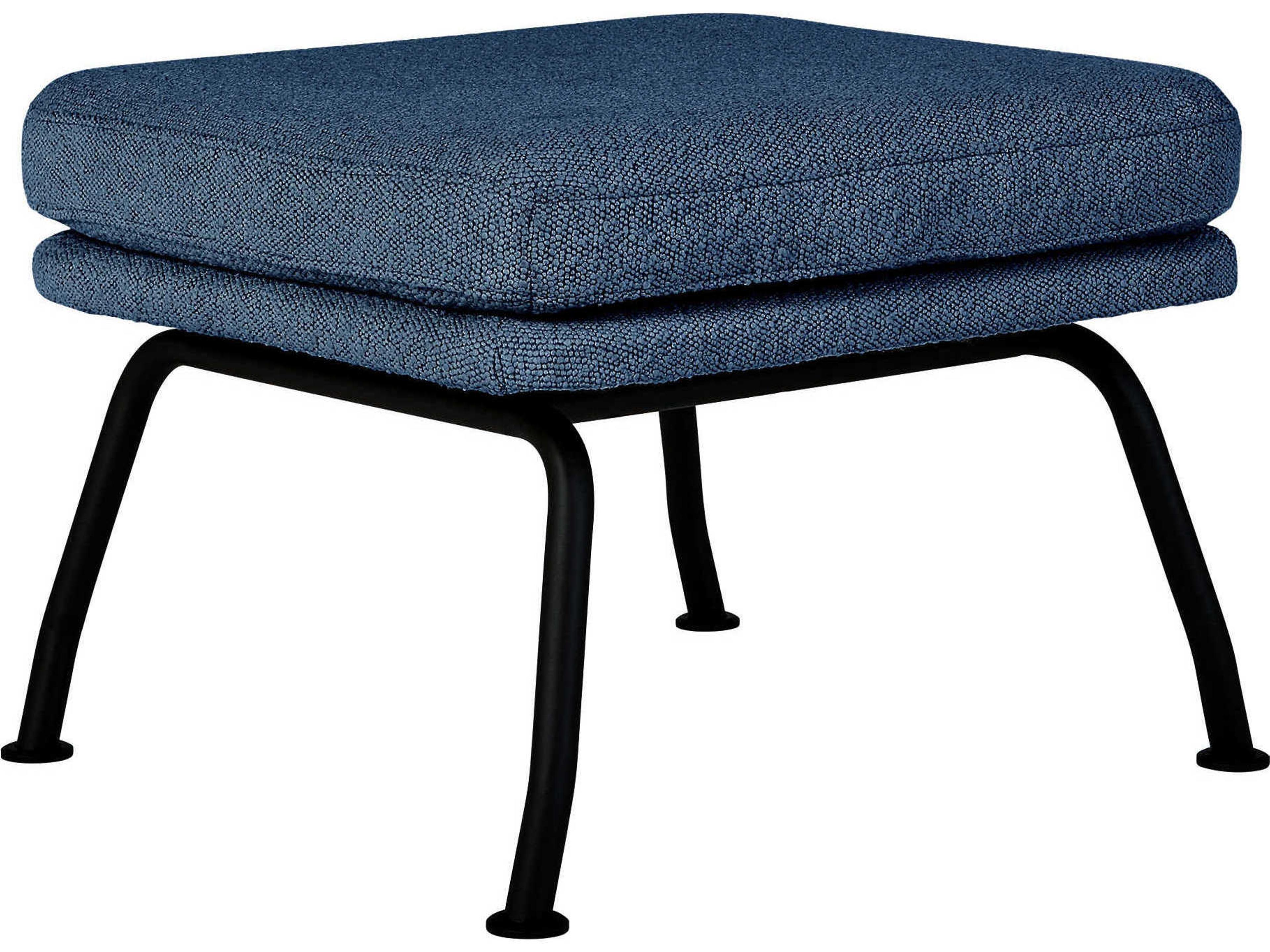 Tallinn Copenhagen Sea Blue Upholstered Ottoman