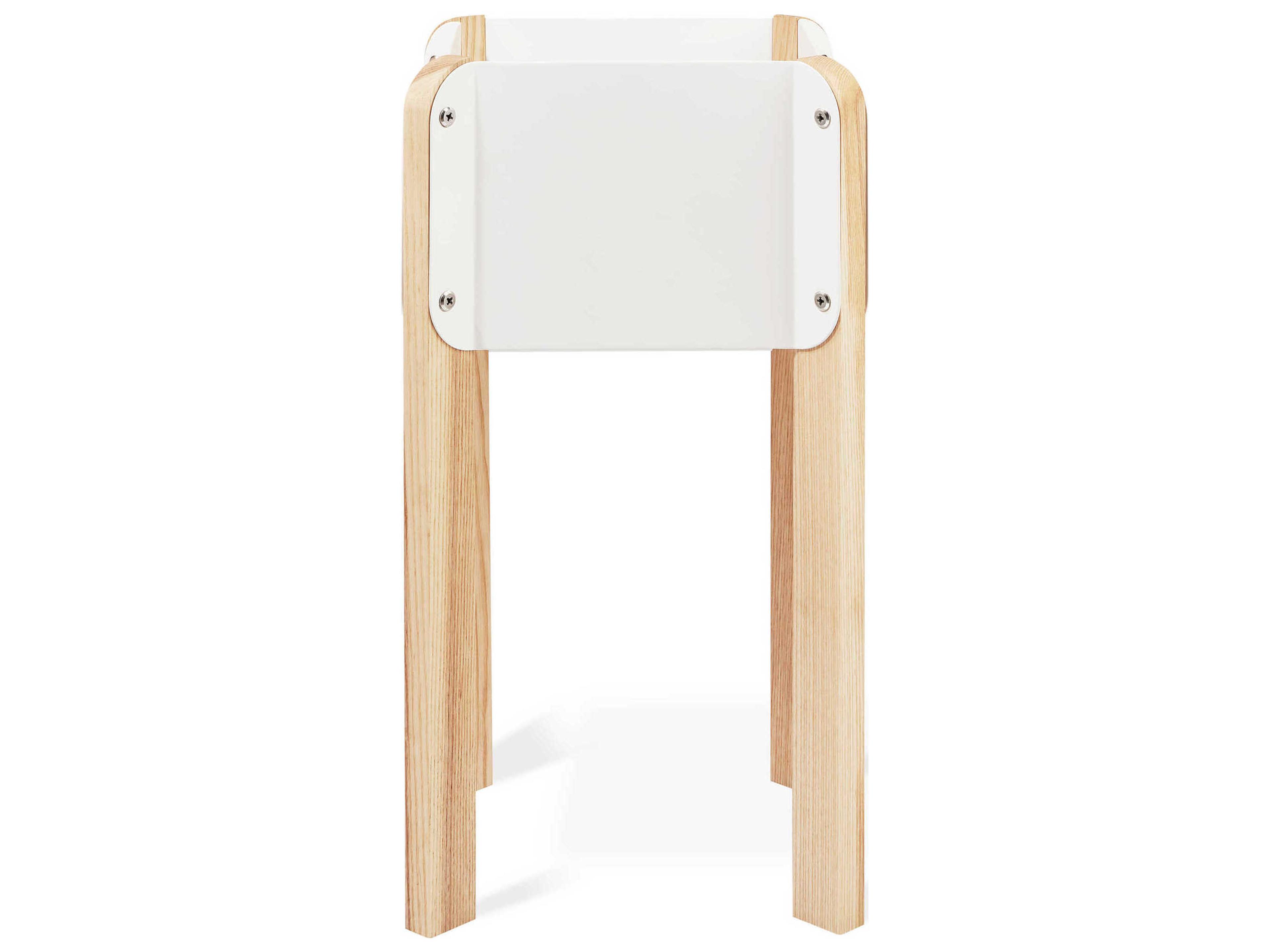 Gus* Modern Atrium White / Ash Natural 22" High Plant Stand