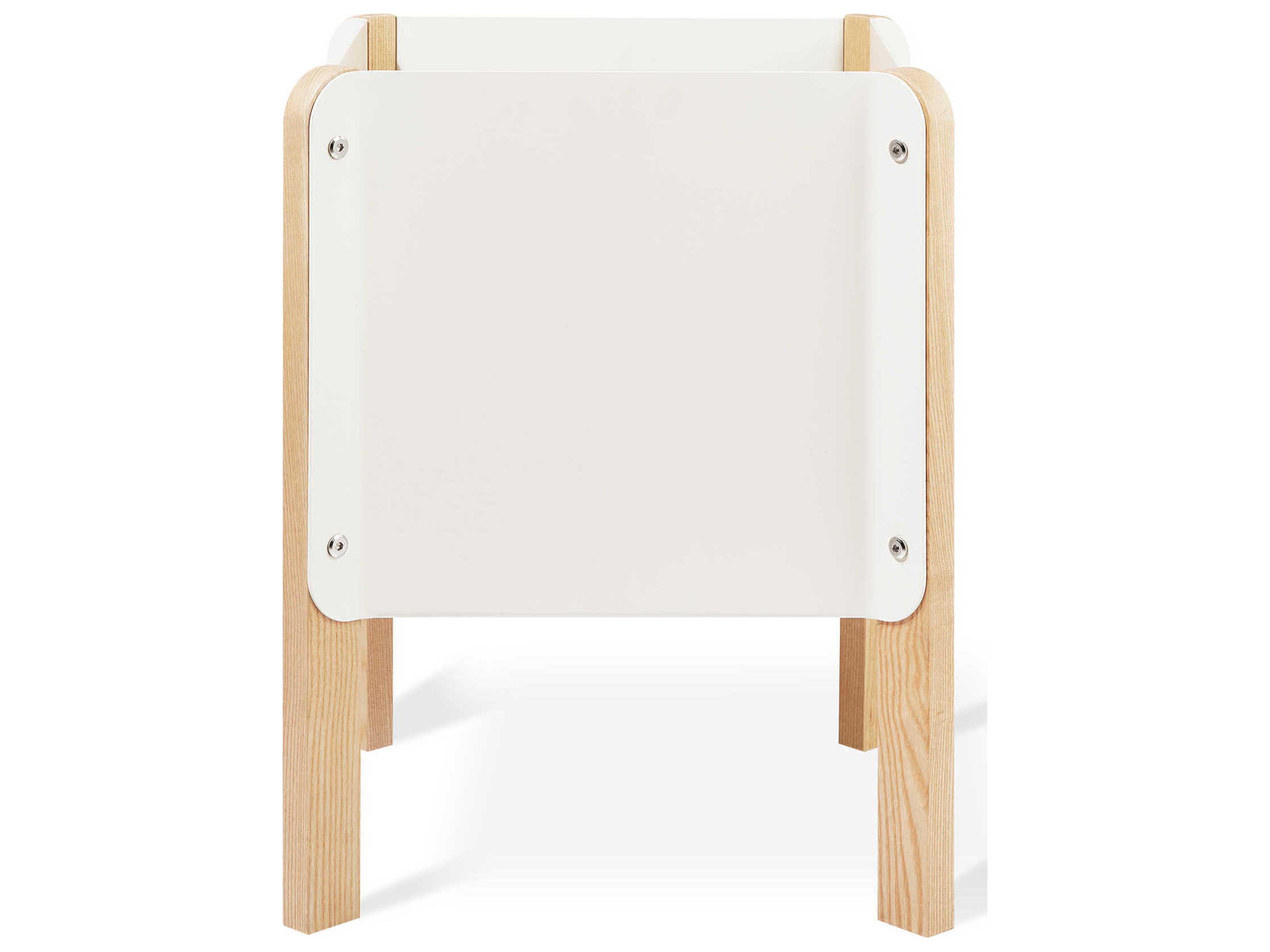 Gus* Modern Atrium White / Ash Natural 19"" High Plant Stand