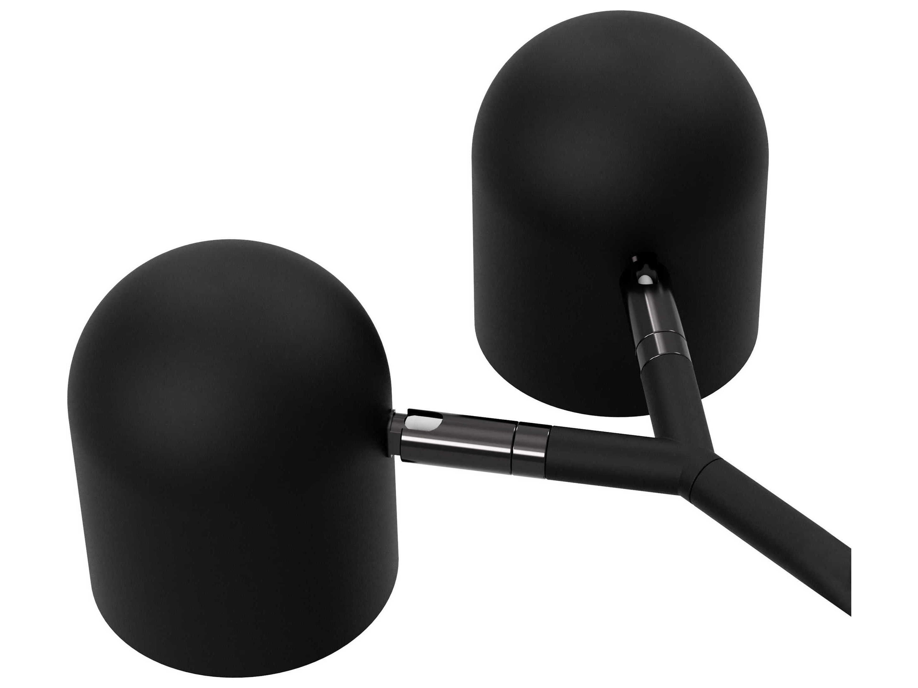 Gus* Modern Tandem 4-Light Black LED Dome Linear Island Pendant