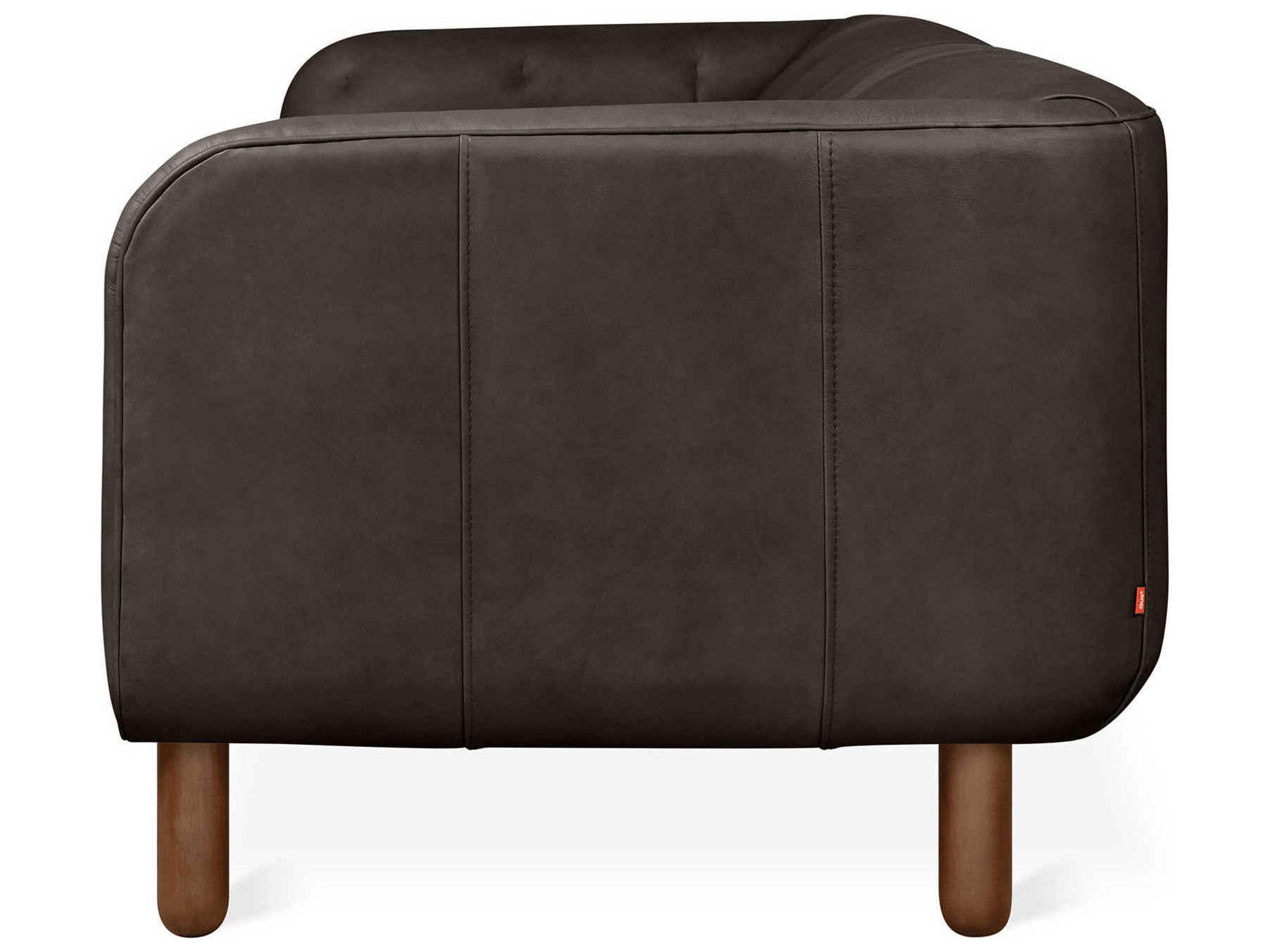 Gus* Modern Beaconsfield Saddle Black Leather Sofa