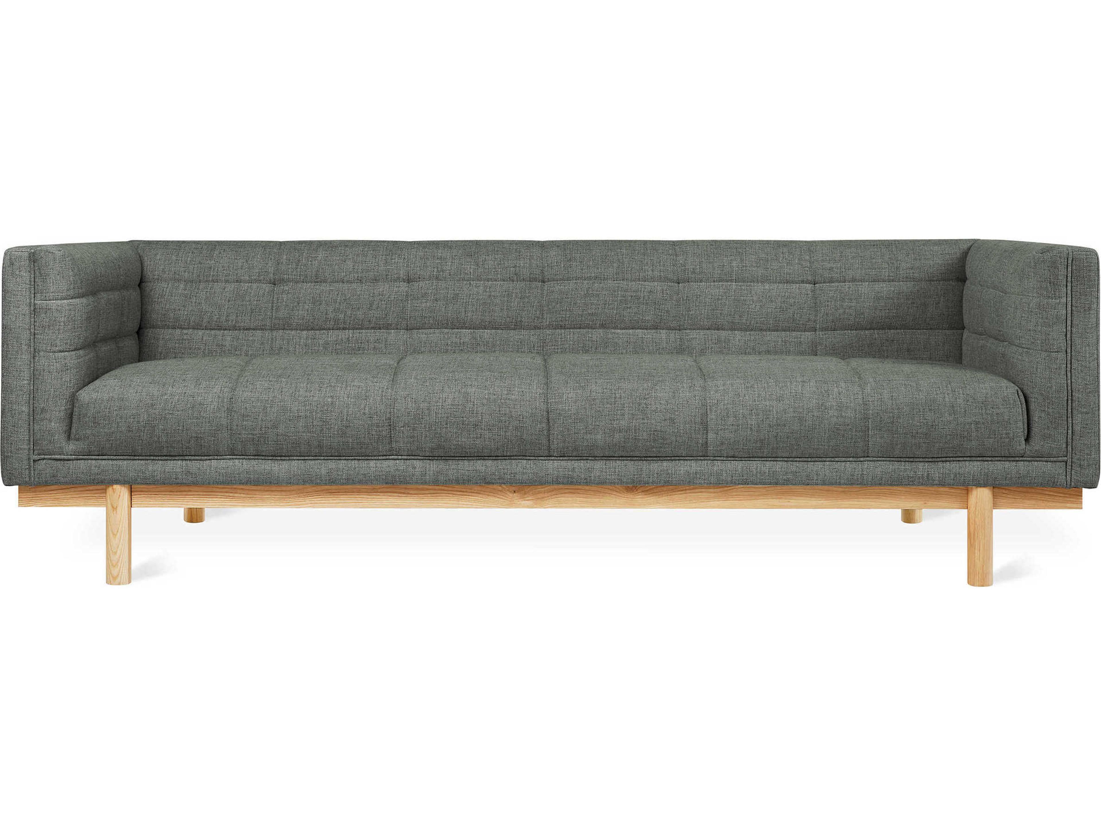 Gus* Modern Mulholland Tufted Caledon Cinder Natural Ash Brown Upholstered Sofa