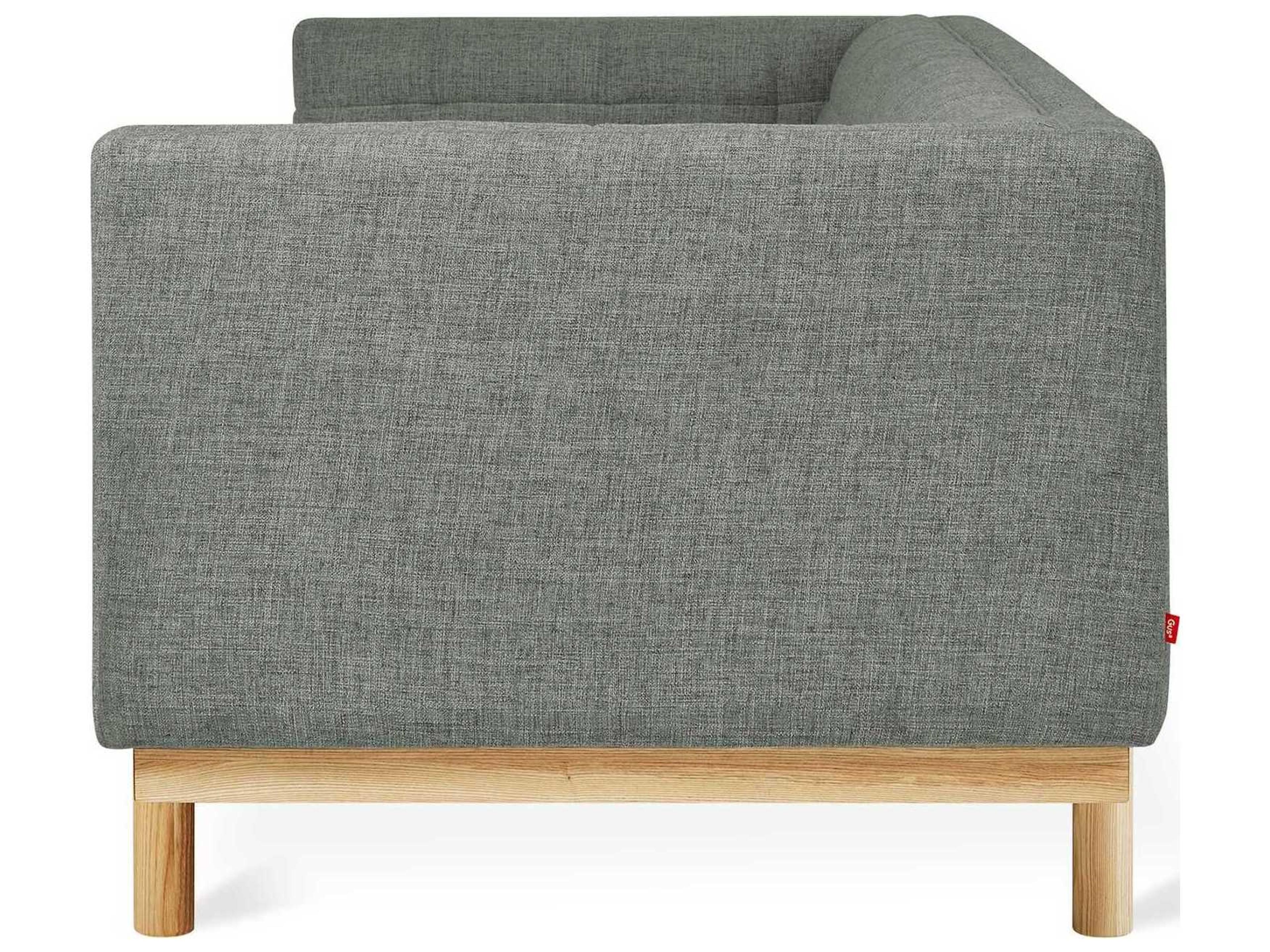 Gus* Modern Mulholland Tufted Caledon Cinder Natural Ash Brown Upholstered Sofa