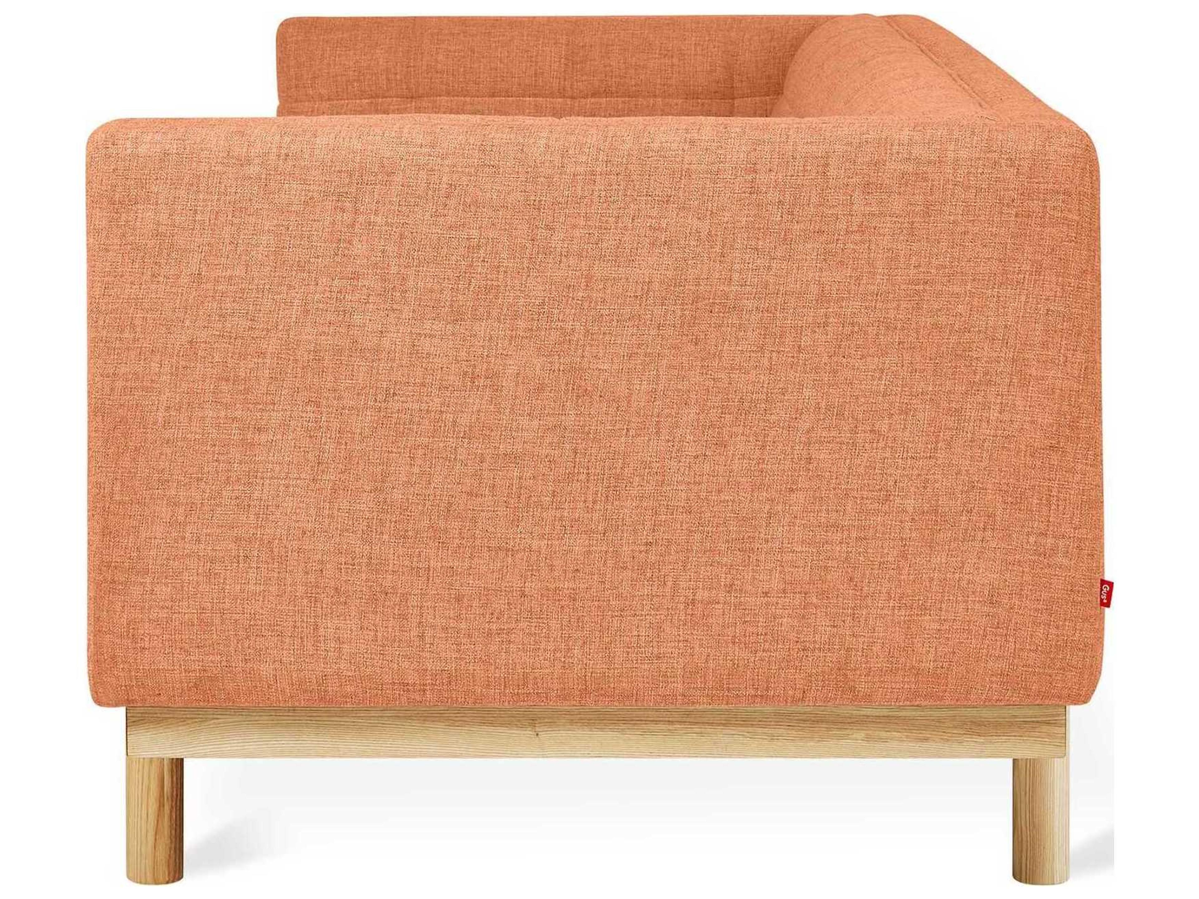 Gus* Modern Mulholland Tufted Caledon Antler Natural Ash Brown Upholstered Sofa