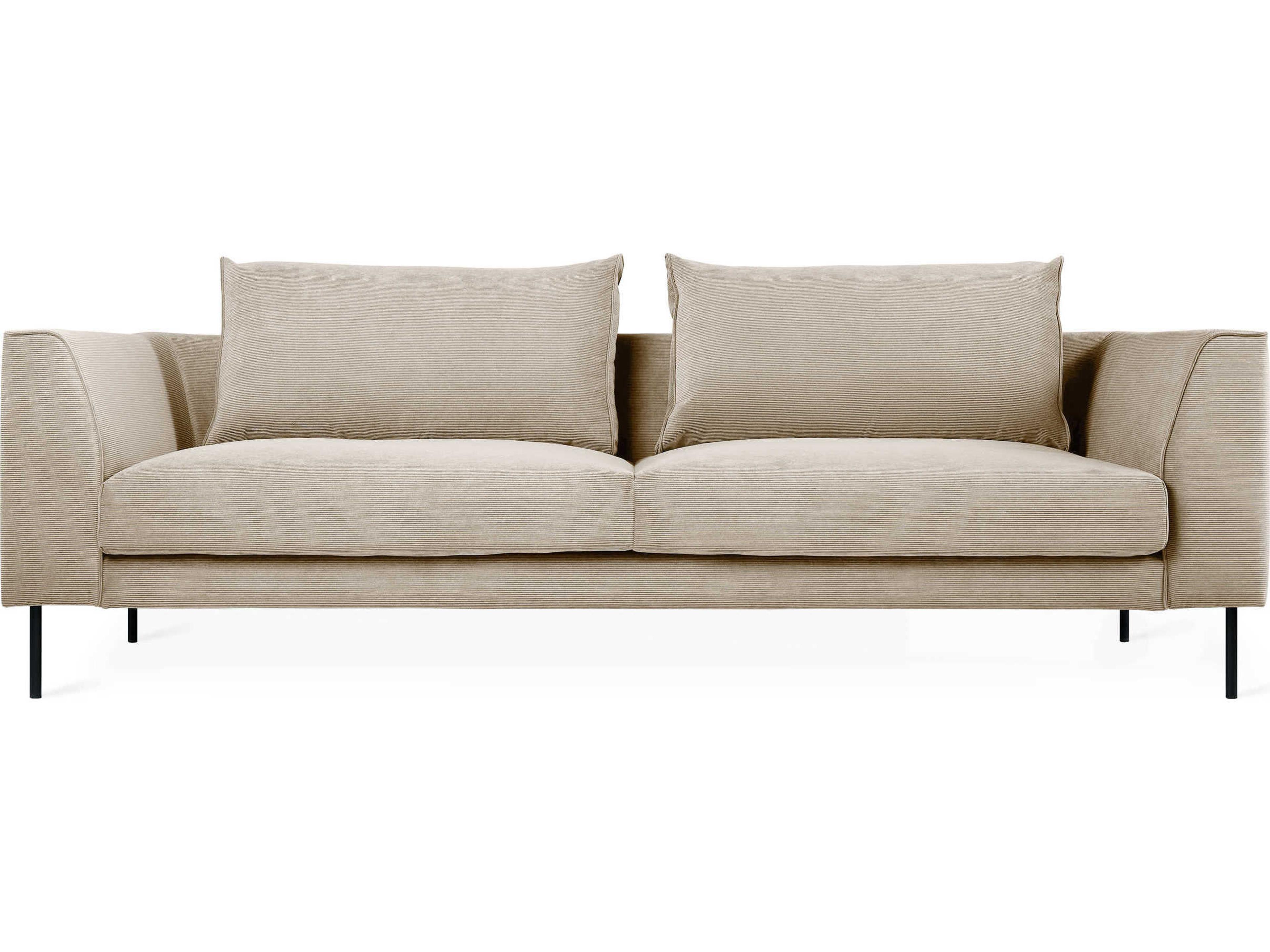 Gus* Modern Renfrew Mersey Caribou Black Beige Upholstered Sofa