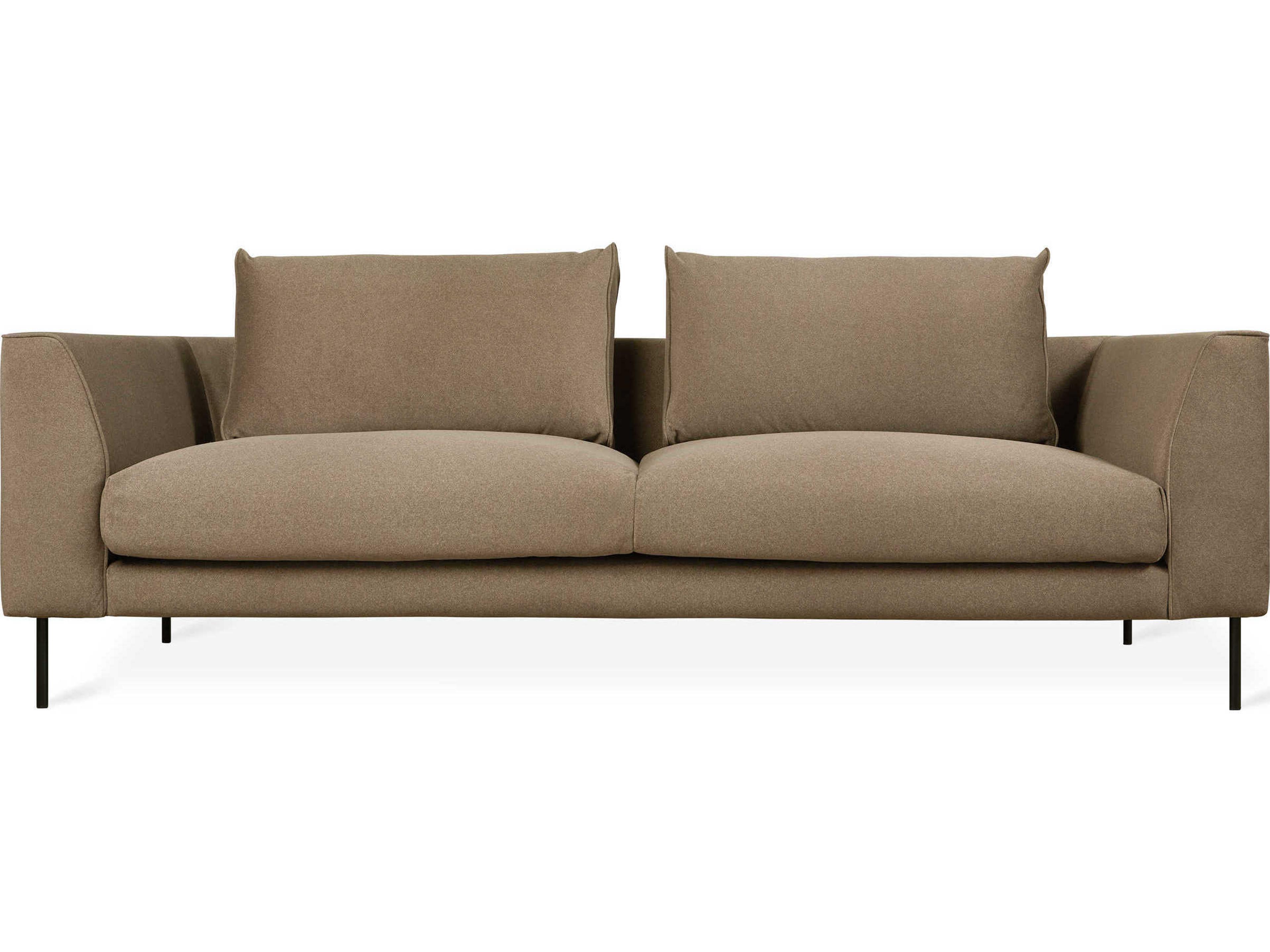 Gus* Modern Renfrew Merino Mocha Black Brown Upholstered Sofa