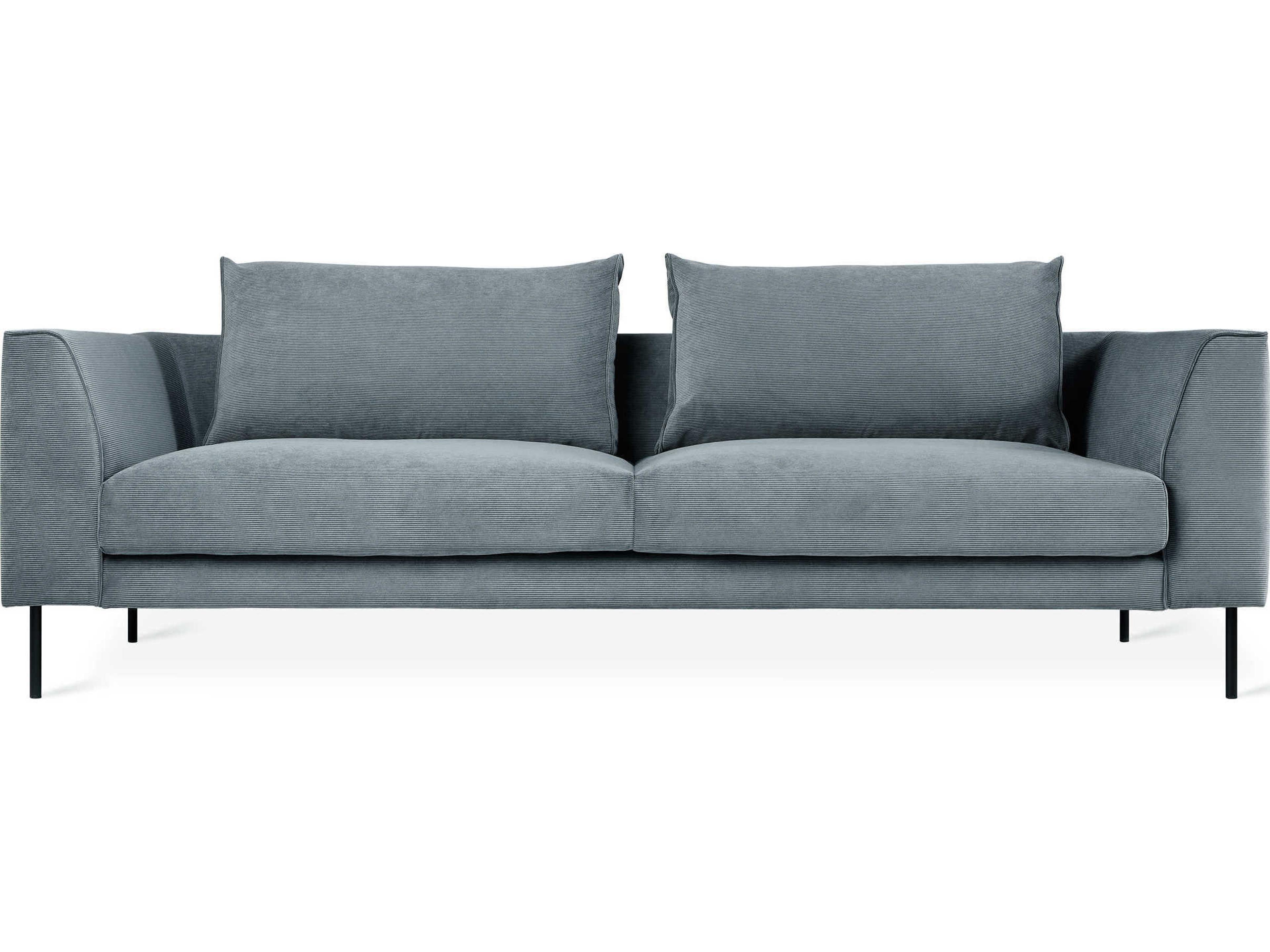 Gus* Modern Renfrew Mersey Skyline Black Blue Upholstered Sofa