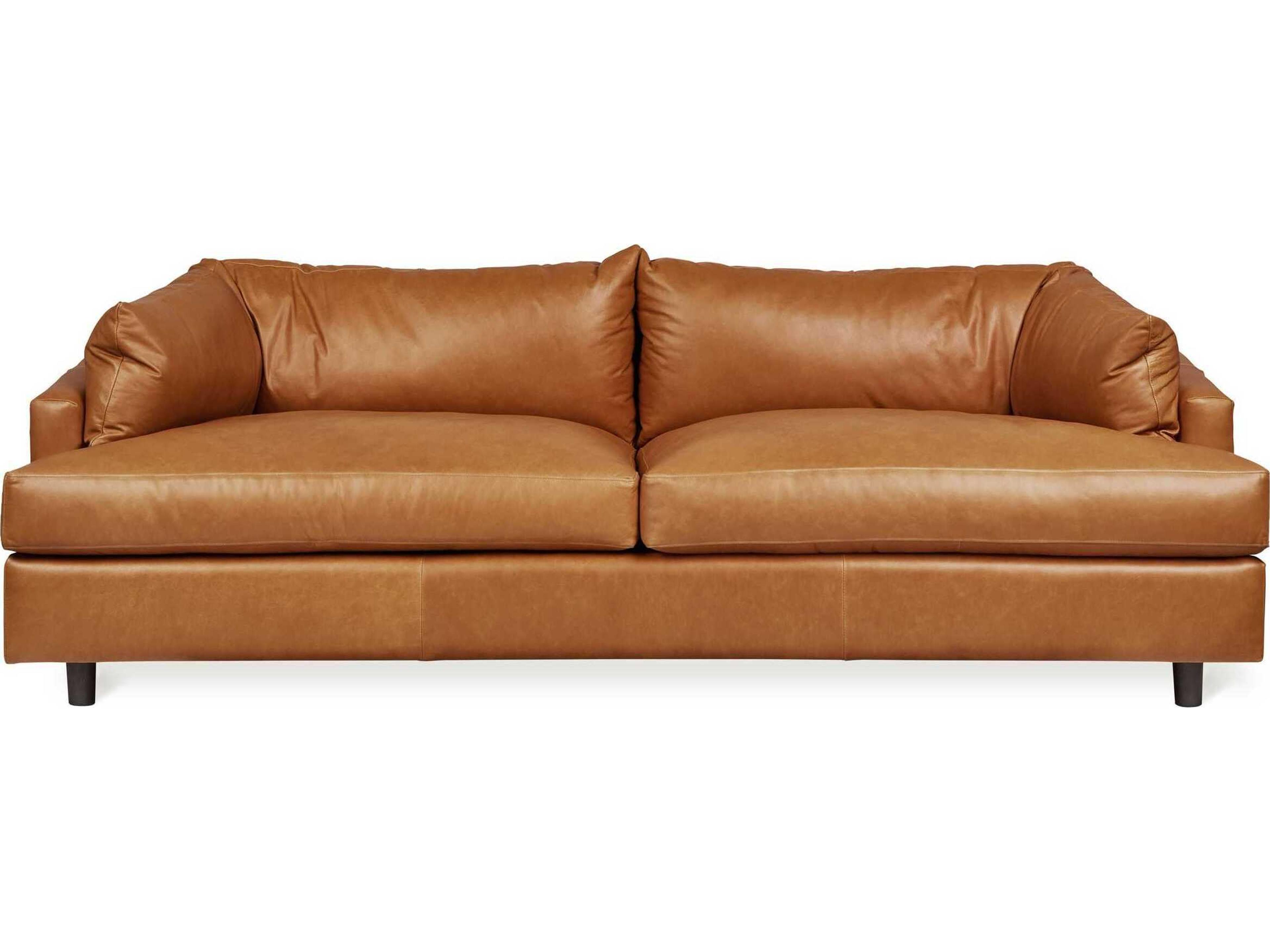 Gus* Modern Thalia Brown Leather Sofa