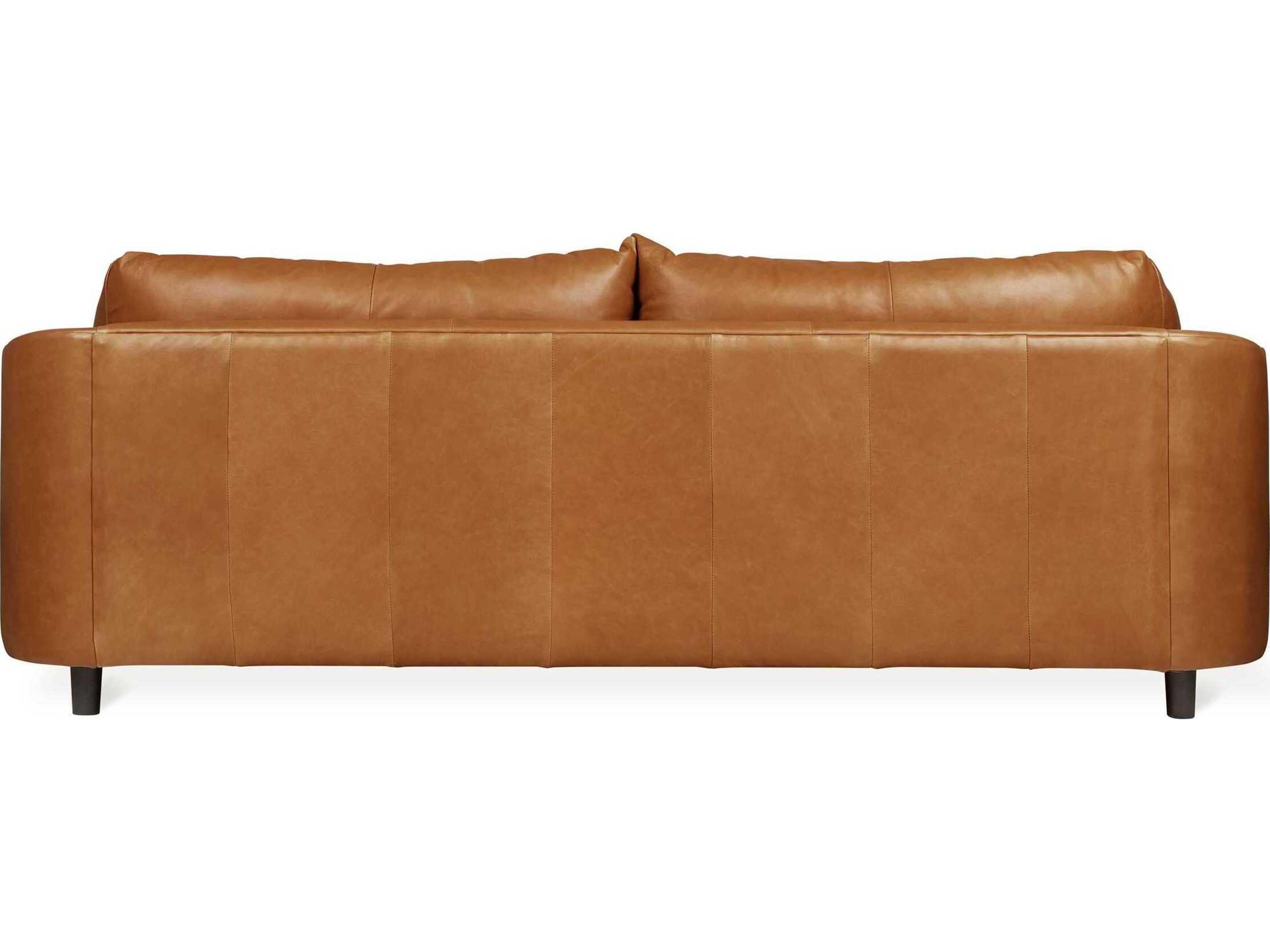 Gus* Modern Thalia Brown Leather Sofa