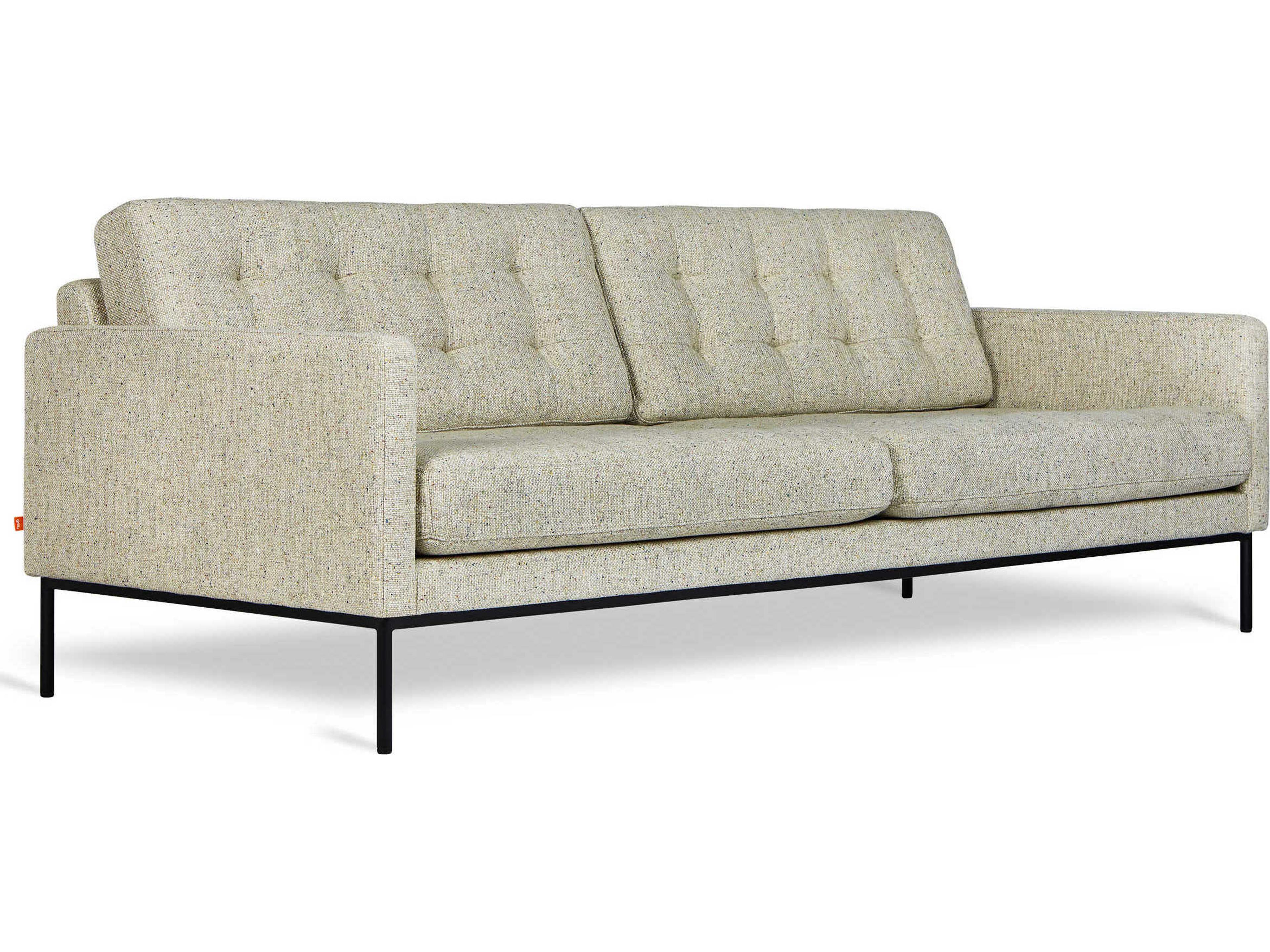 Towne Tufted Funfetti Gray Upholstered Sofa