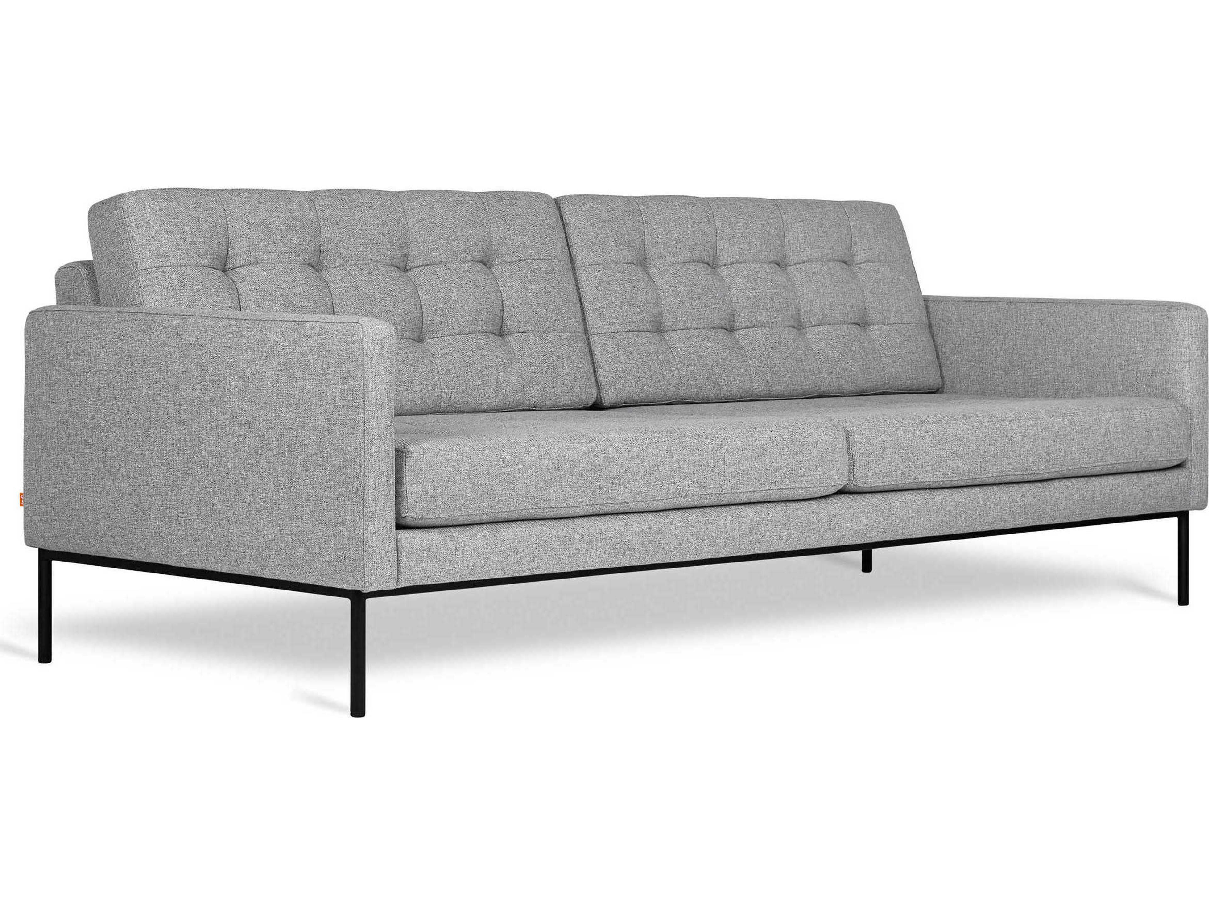 Towne Tufted Parliament Gray Upholstered Sofa