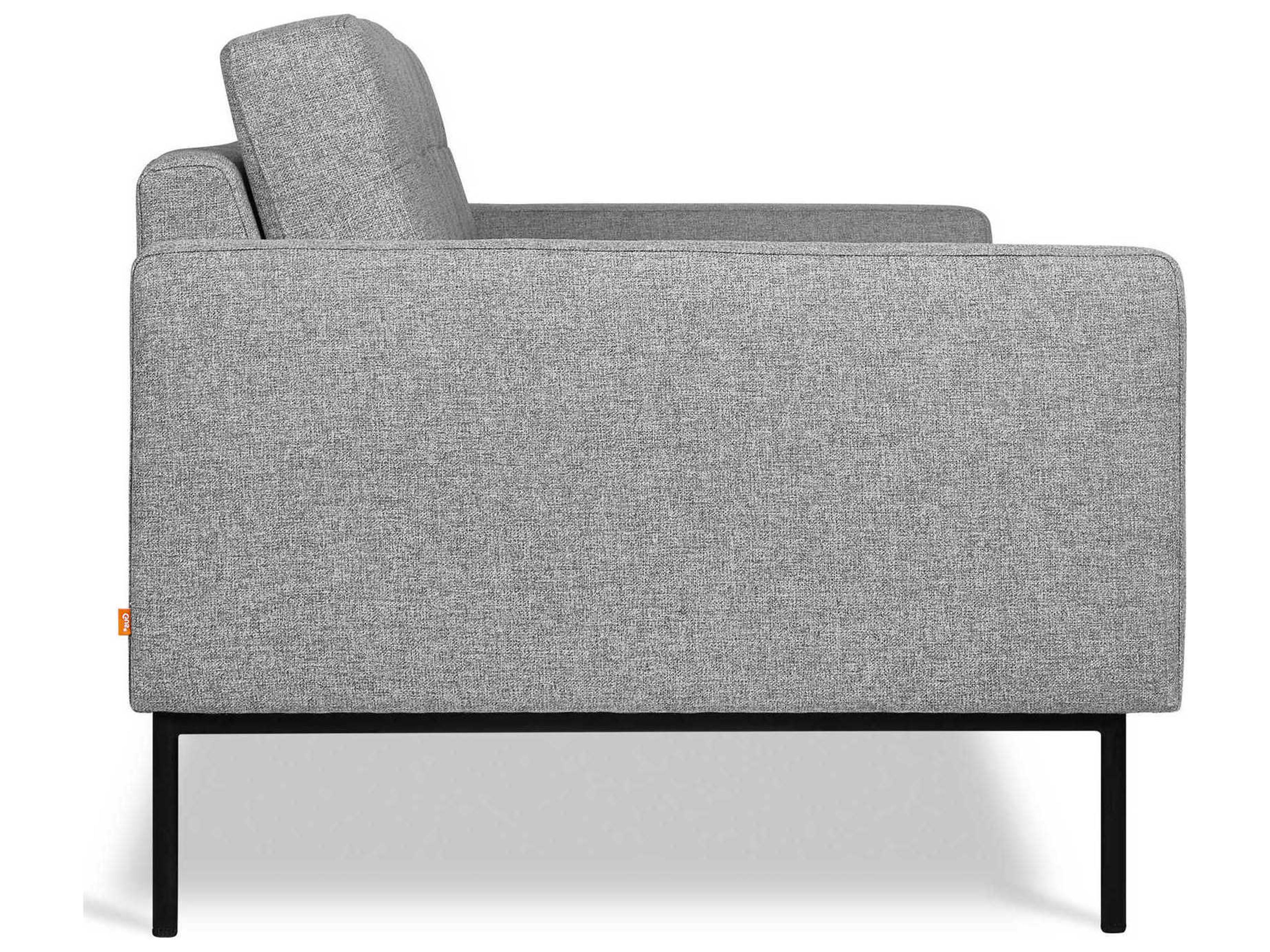 Gus* Modern Towne Tufted Parliament Gray Upholstered Sofa