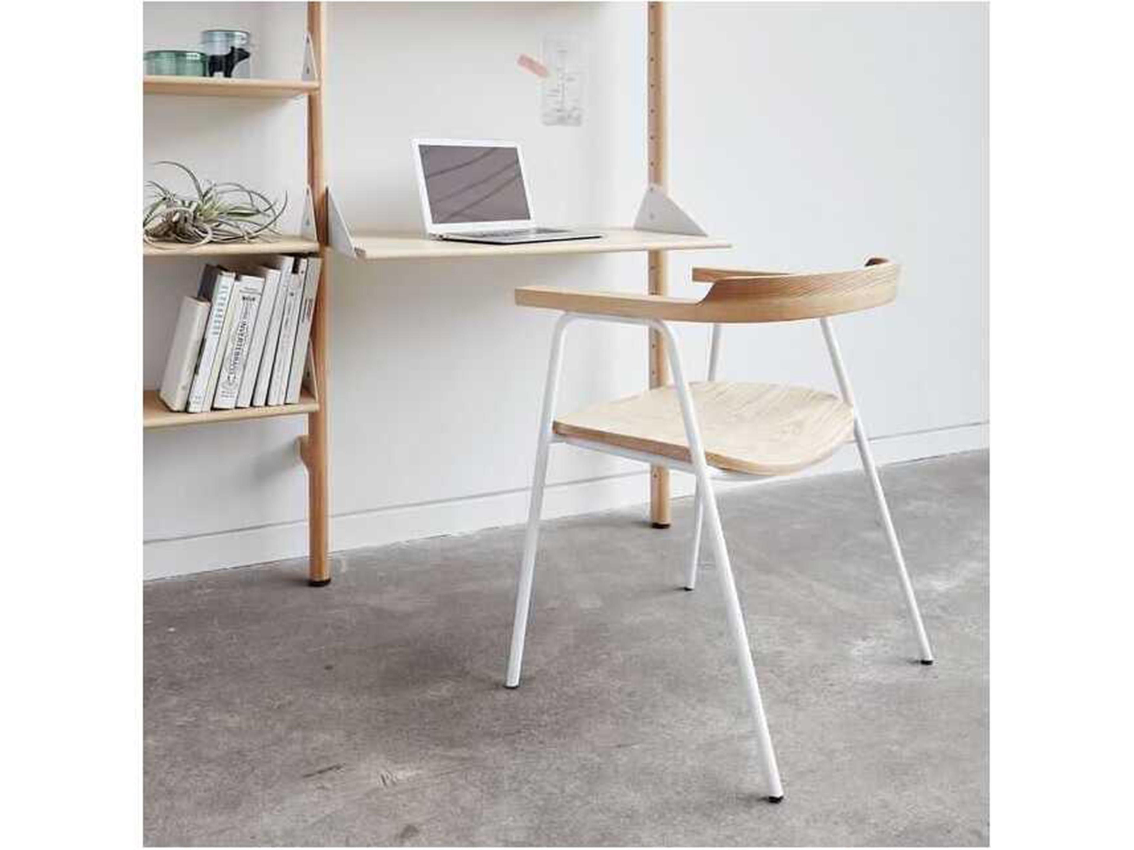 Gus* Modern Branch Ash Blonde Beige Solid Wood Leaning Ladder Desk