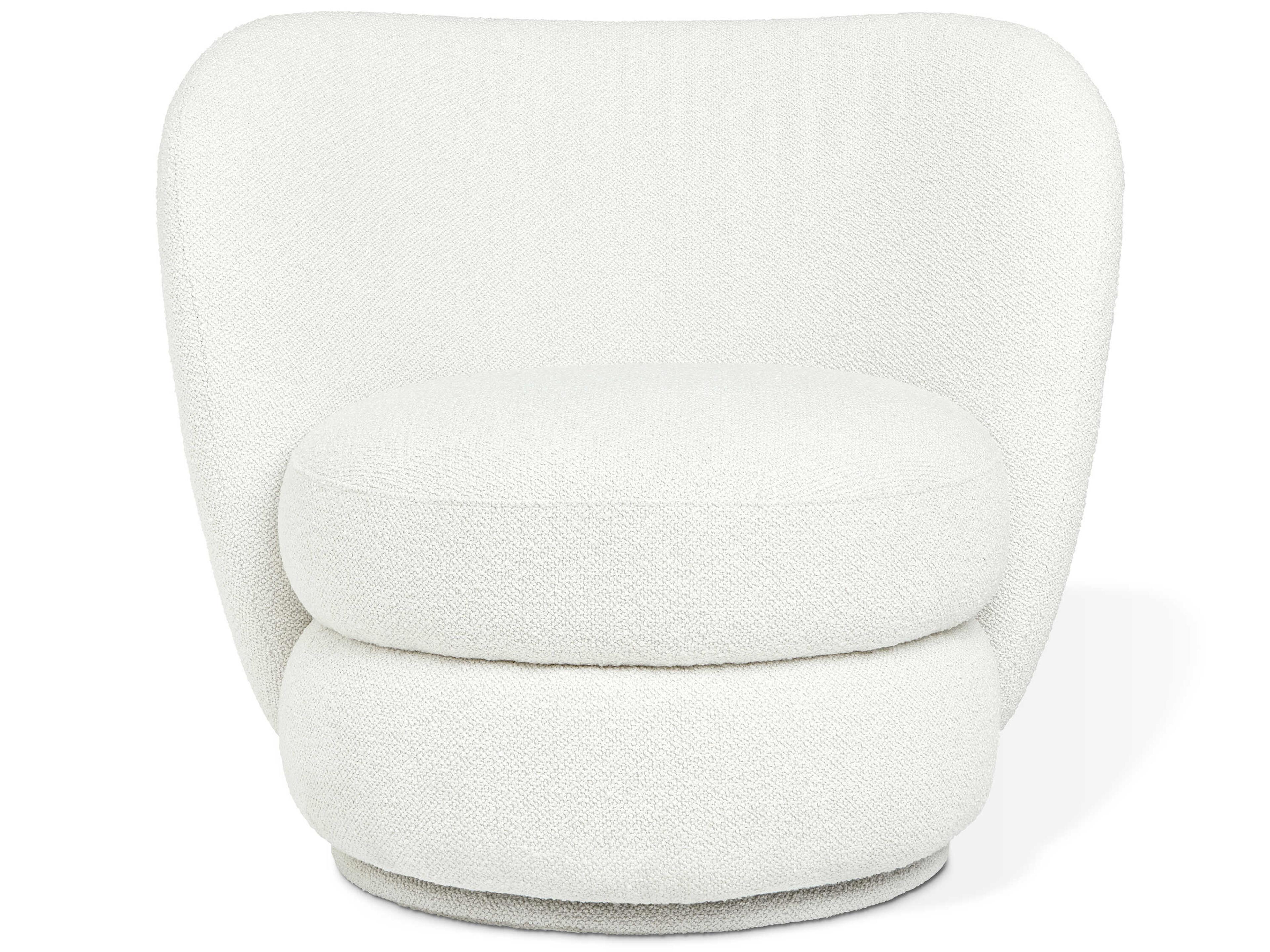 Gus* Modern Forme Swivel White Accent Chair