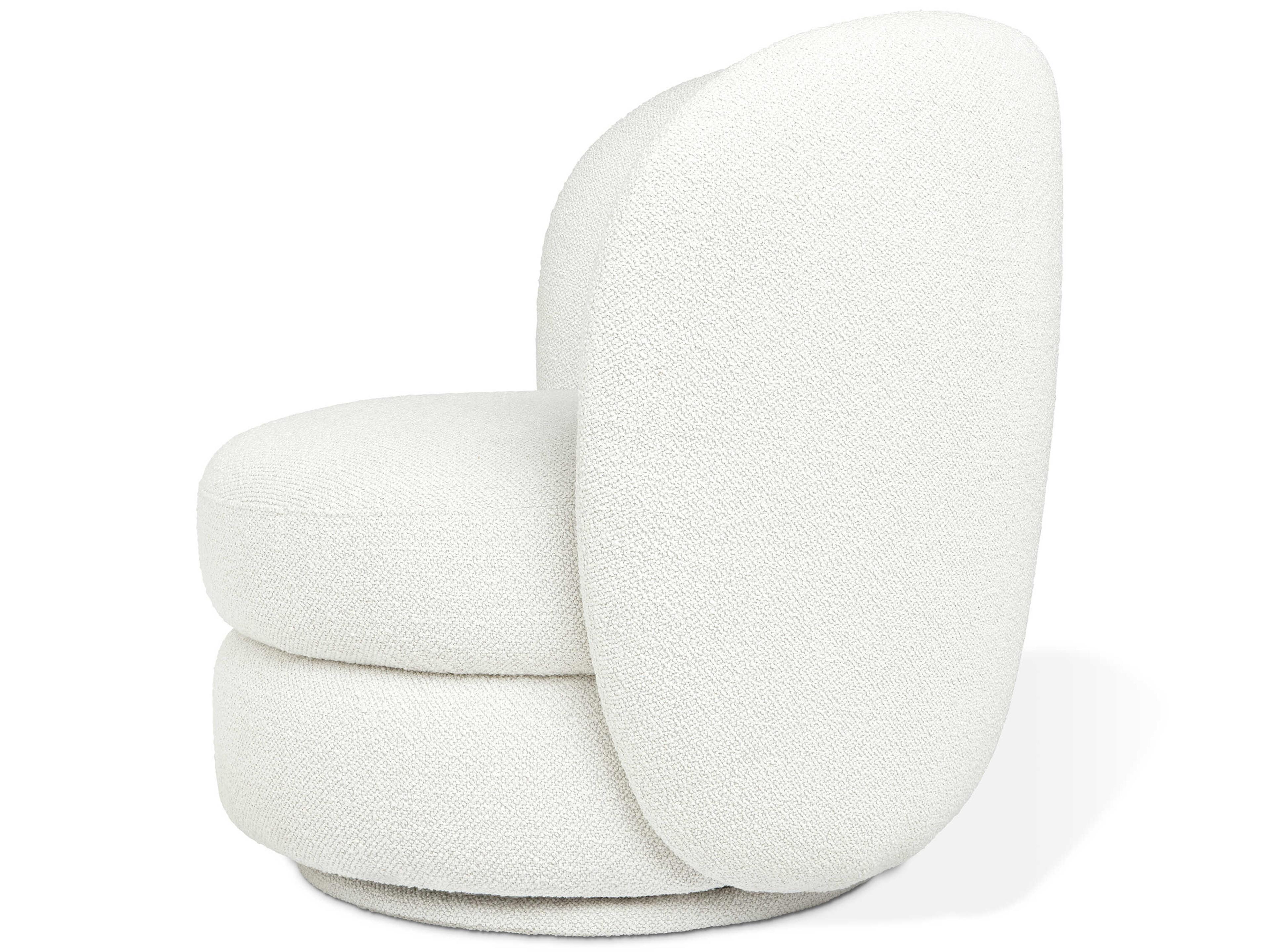 Gus* Modern Forme Swivel White Accent Chair