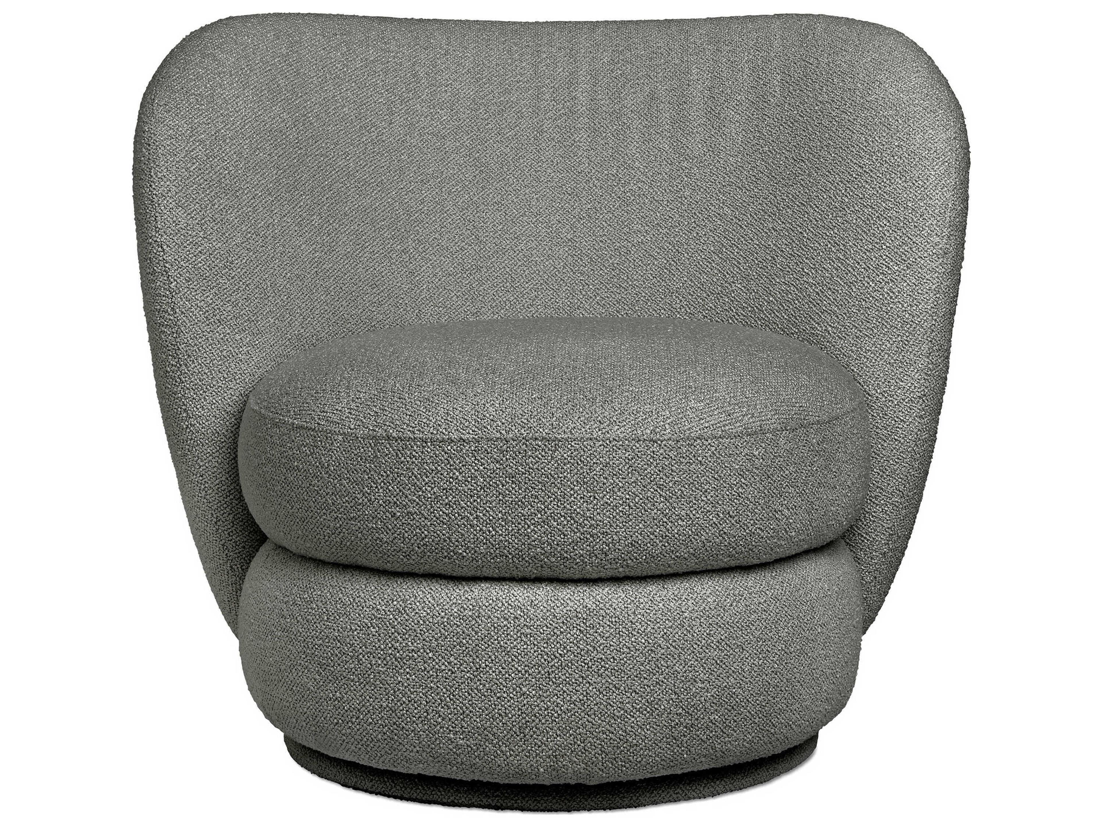 Gus* Modern Forme Swivel Gray Accent Chair