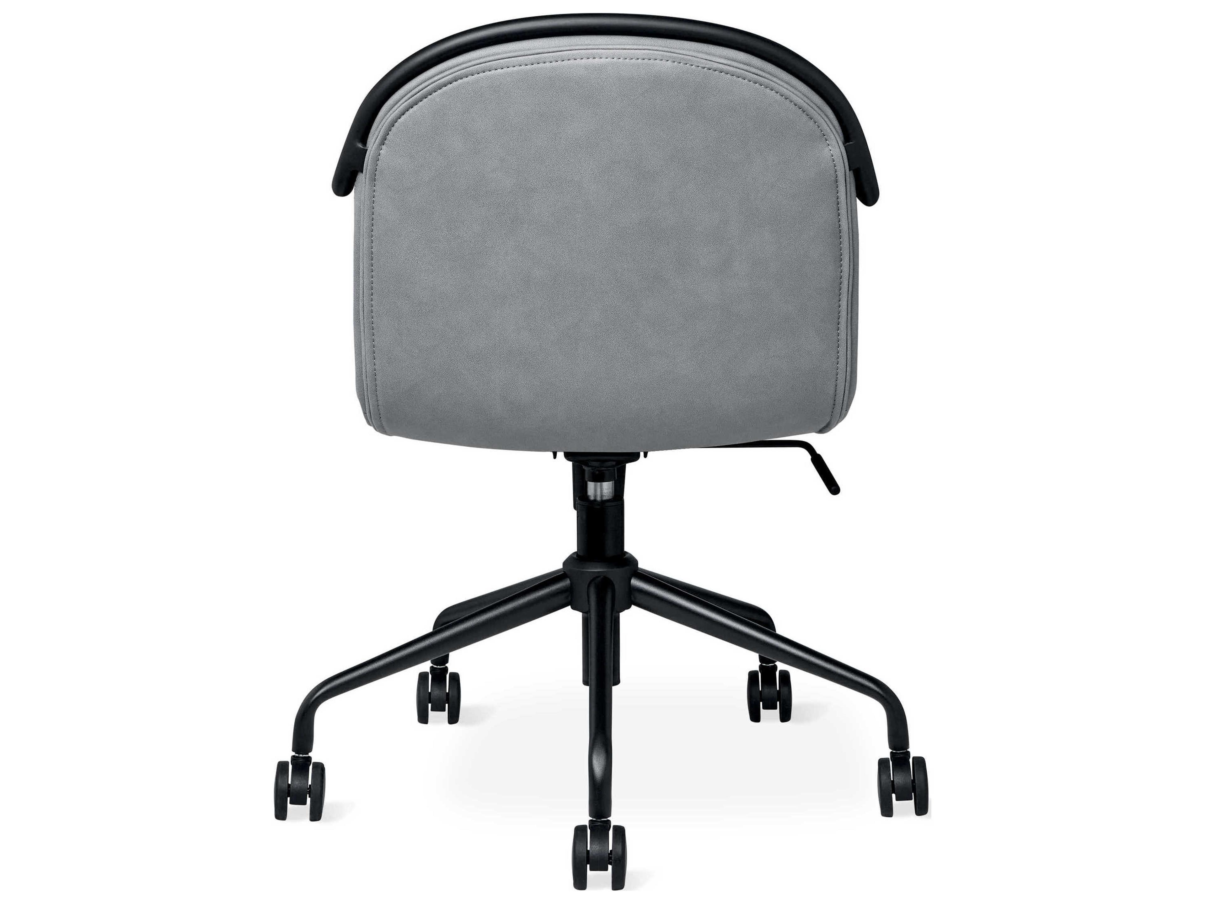 Gus* Modern Draft Gray Leather Adjustable Swivel Computer Office Chair