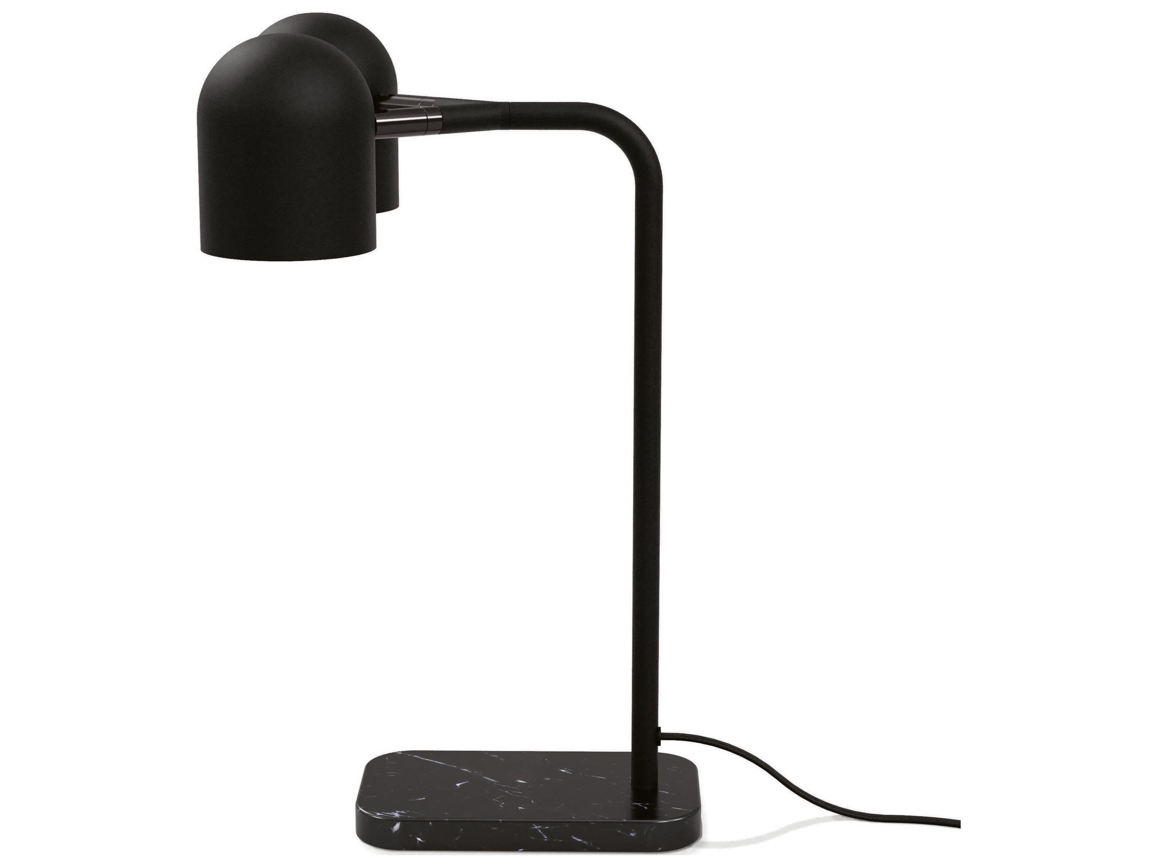 Gus* Modern Tandem Nero Marble Black LED Table Lamp