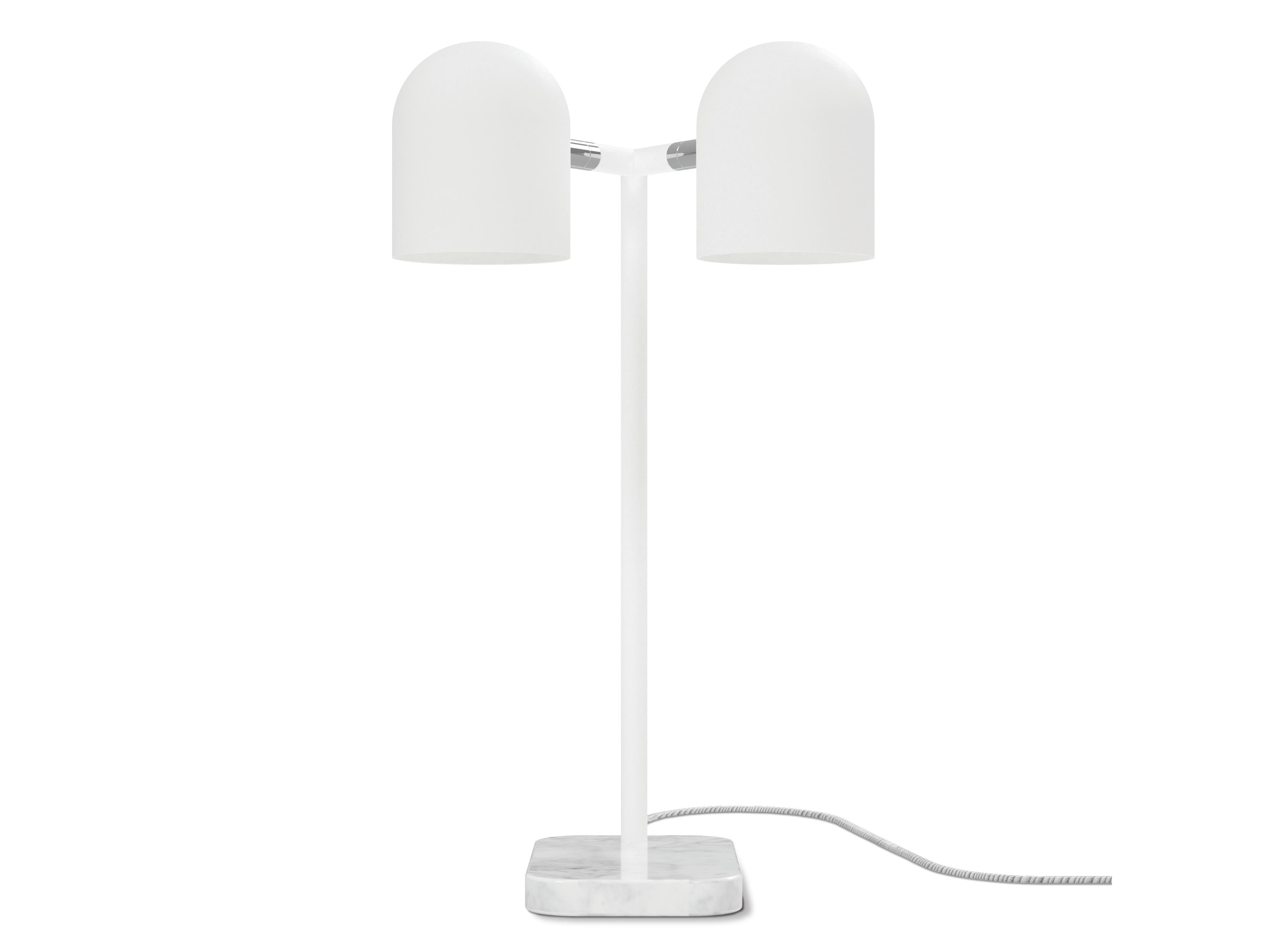 Gus* Modern Tandem Bianca Marble White LED Table Lamp