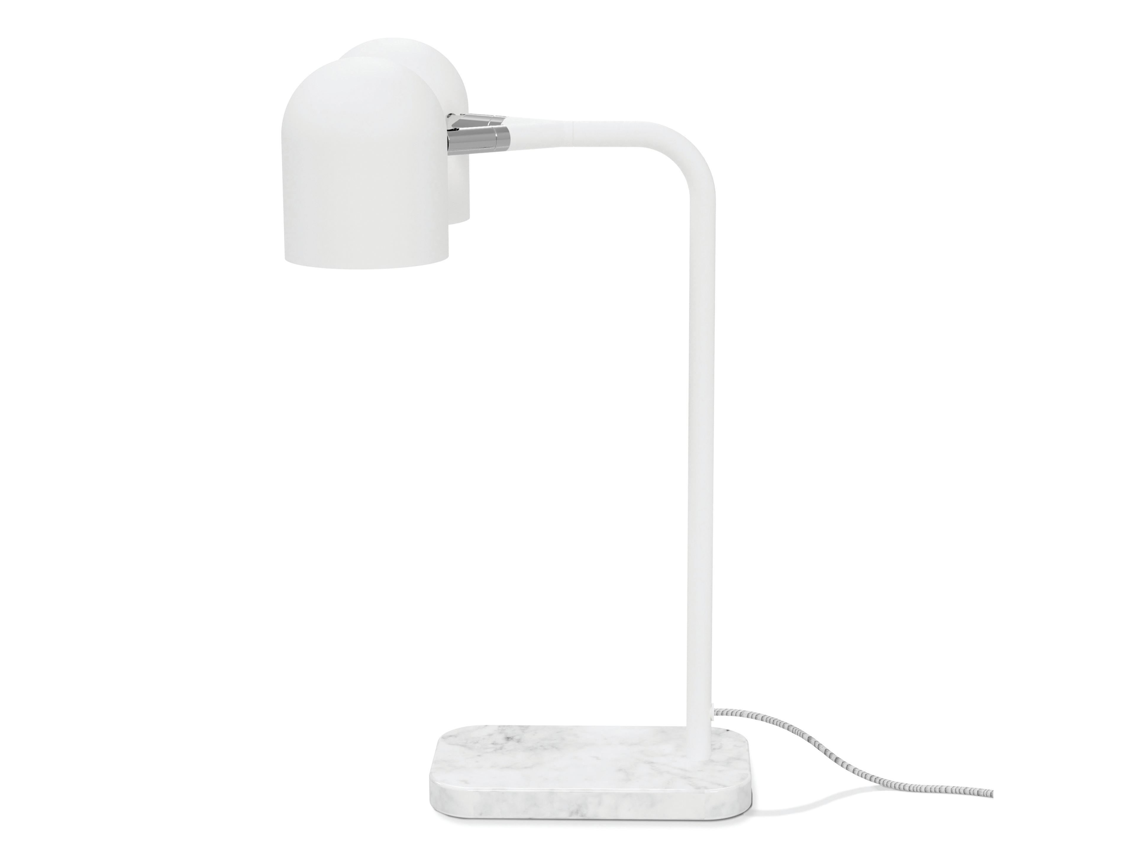 Gus* Modern Tandem Bianca Marble White LED Table Lamp