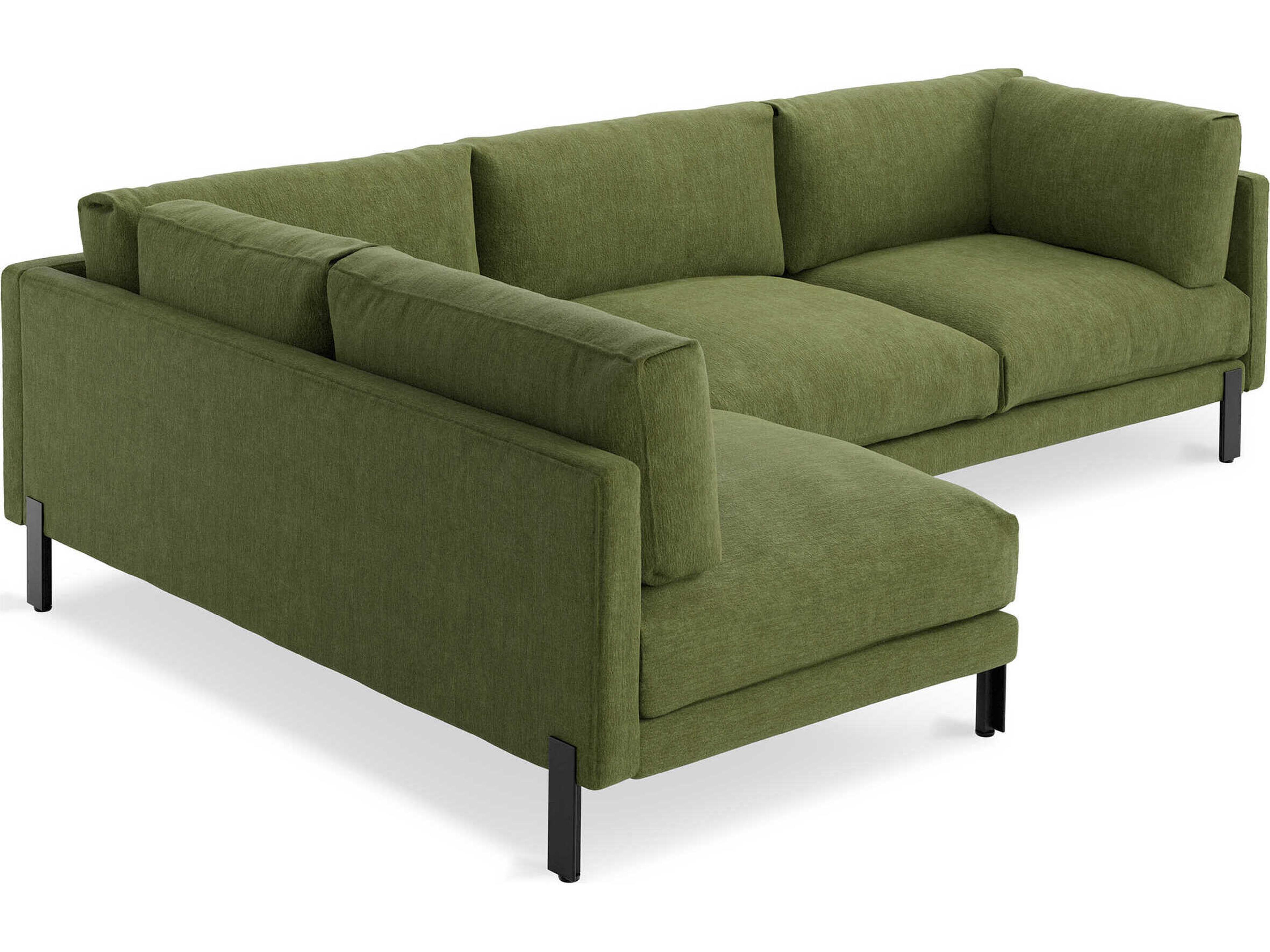 Gus* Modern Silverlake Green Upholstered Sectional Sofa