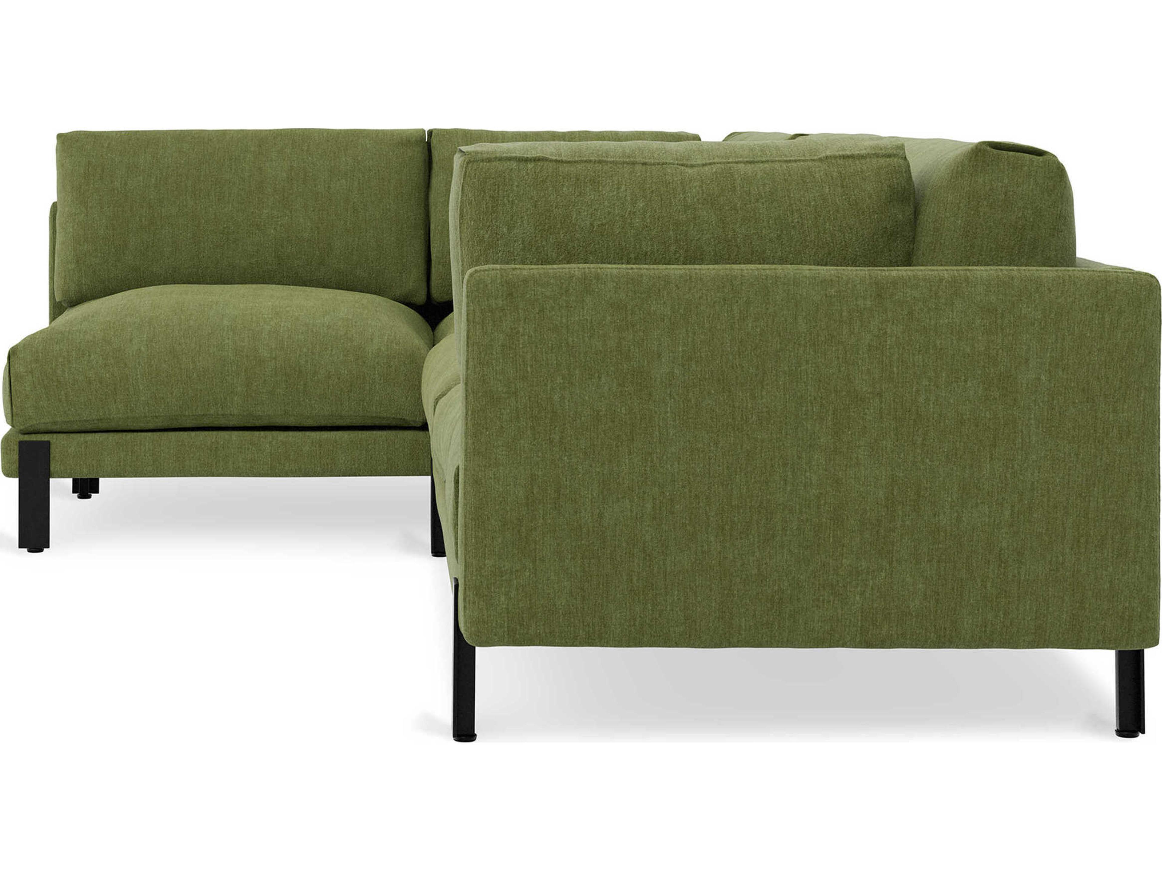 Gus* Modern Silverlake Green Upholstered Sectional Sofa
