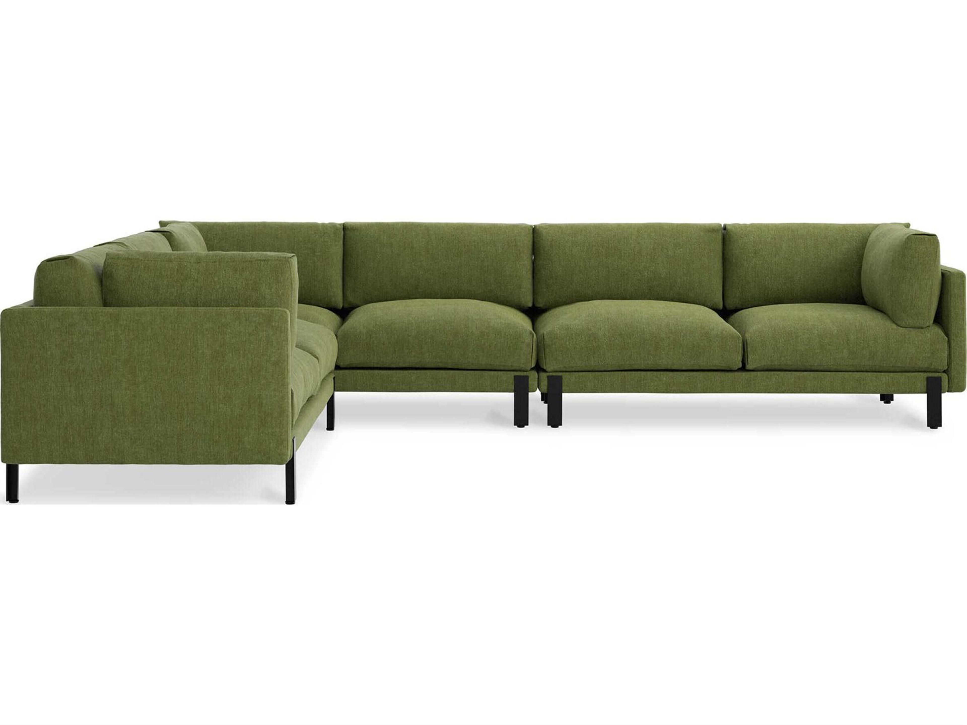 Gus* Modern Silverlake Green Upholstered Sectional Sofa