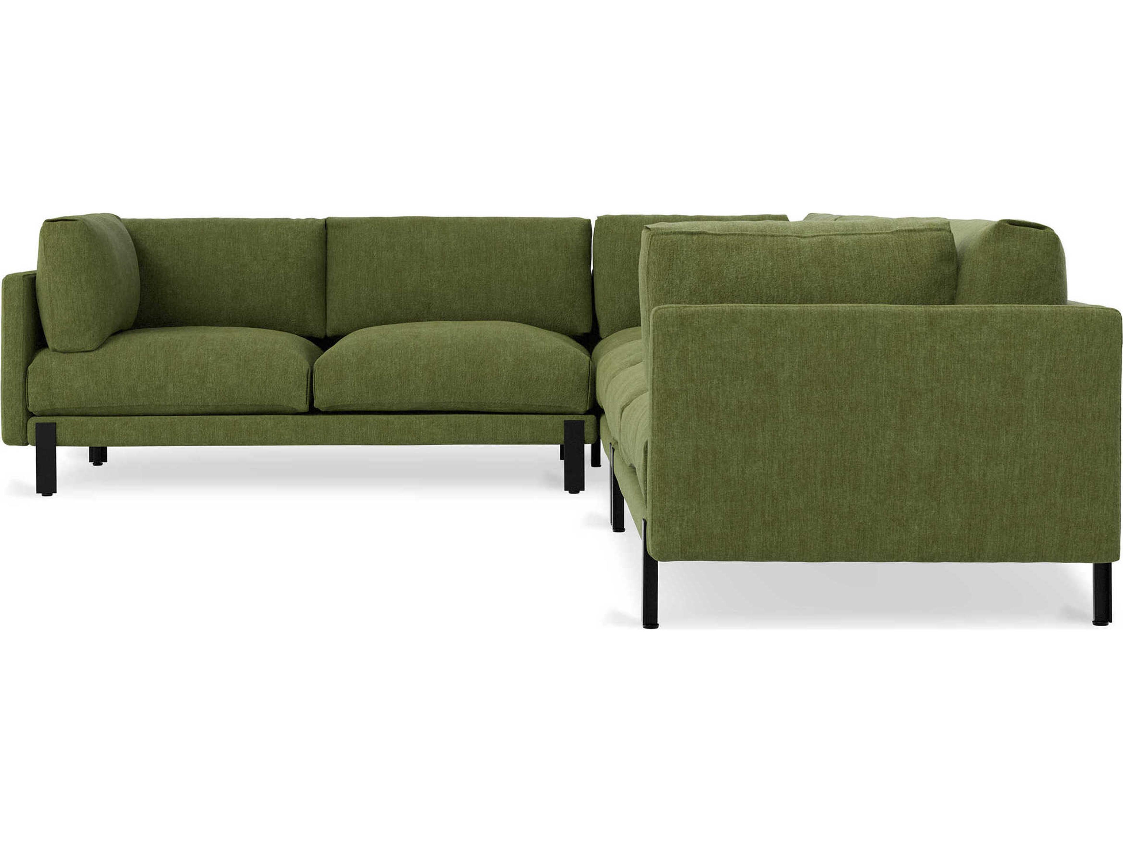Gus* Modern Silverlake Green Upholstered Sectional Sofa