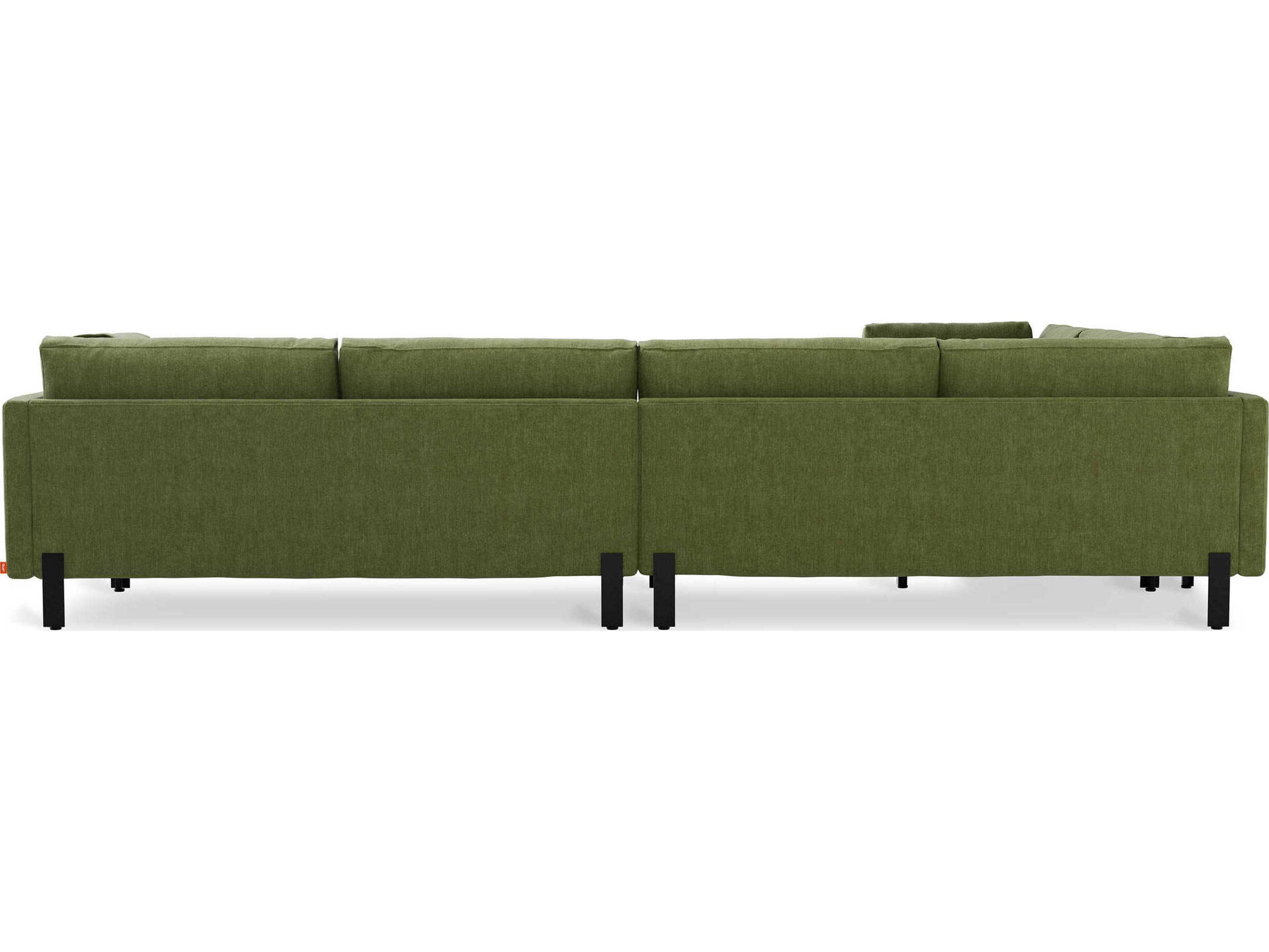 Gus* Modern Silverlake Green Upholstered Sectional Sofa