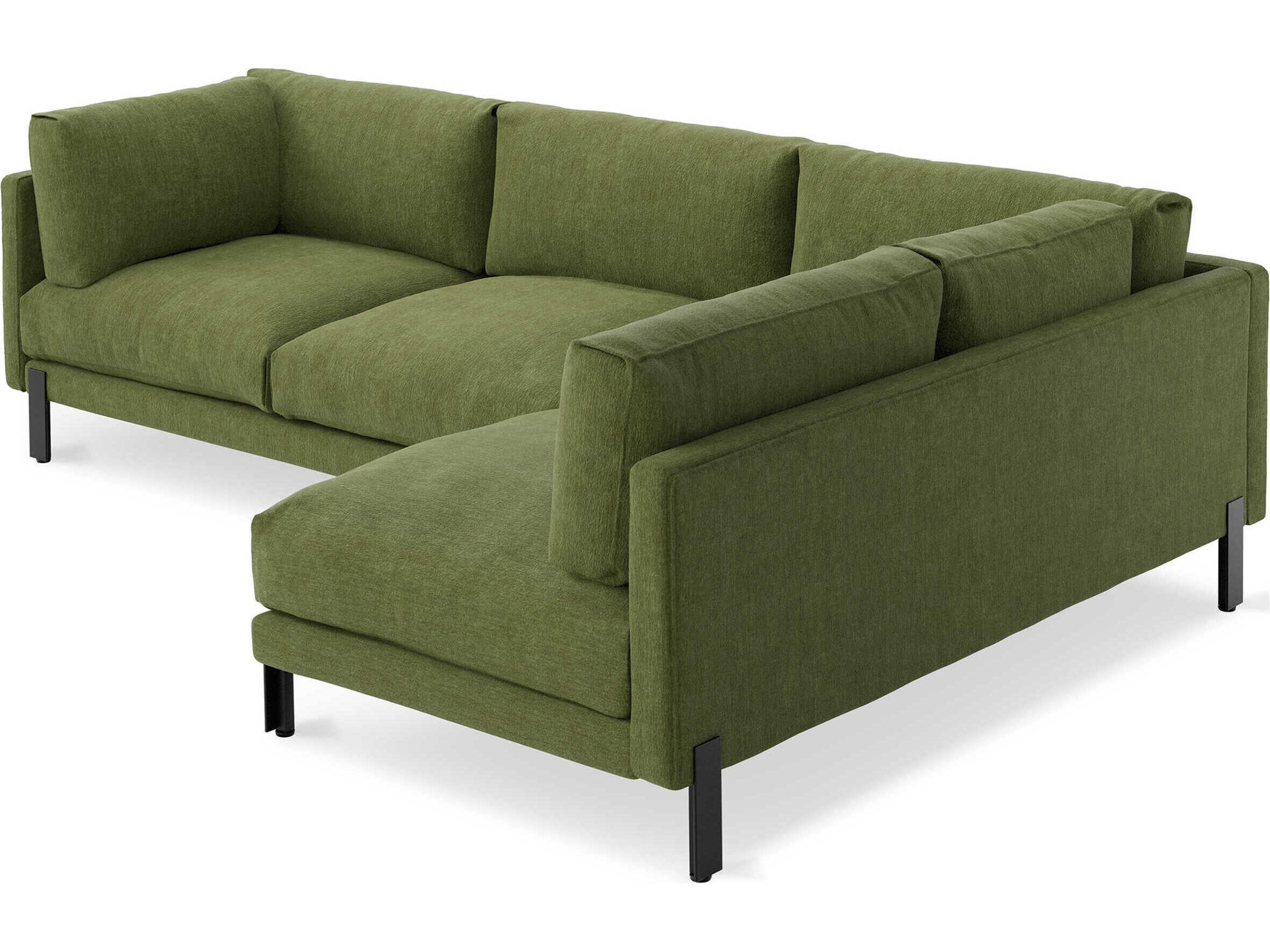 Gus* Modern Silverlake Green Upholstered Sectional Sofa