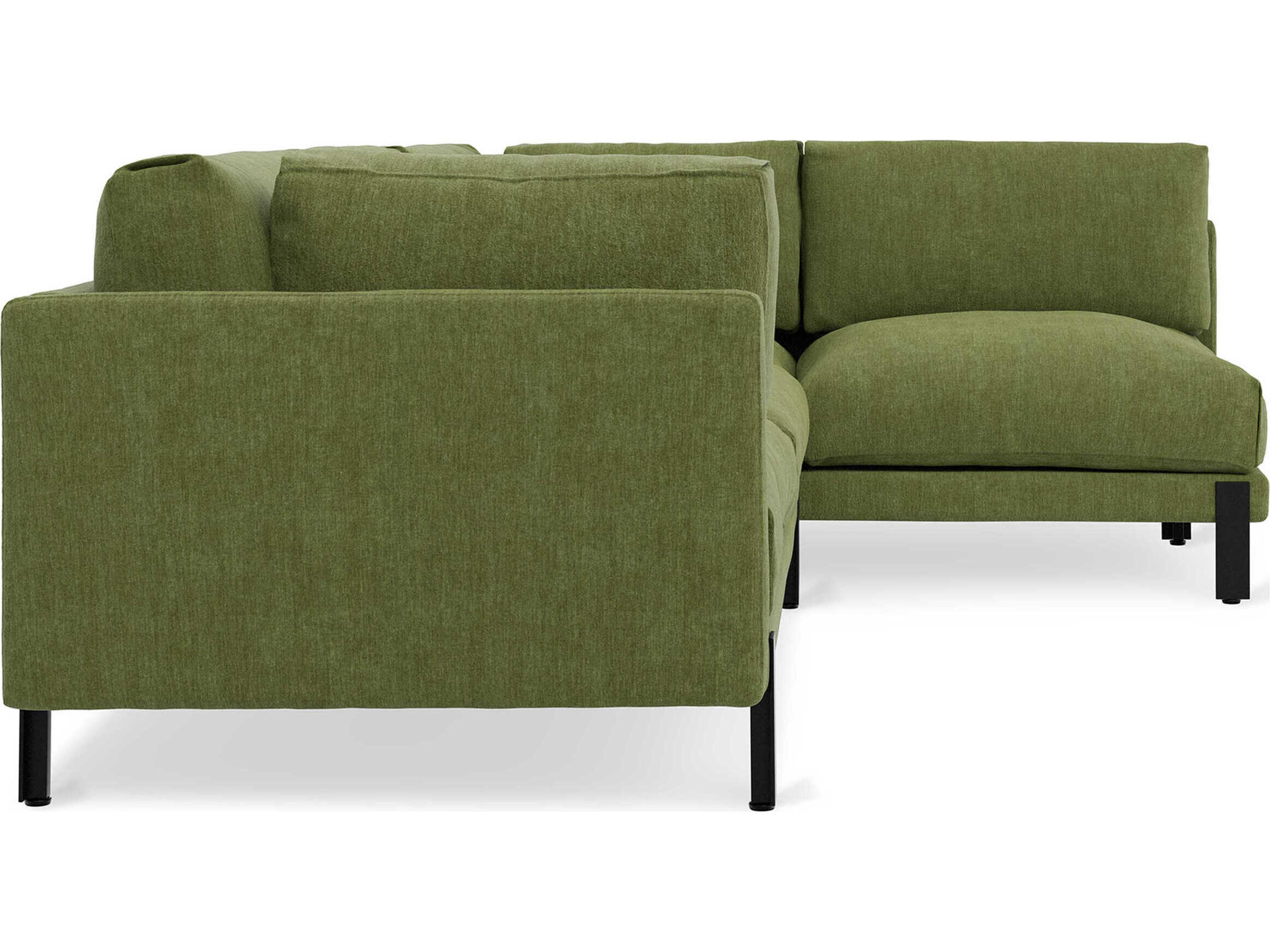 Gus* Modern Silverlake Green Upholstered Sectional Sofa