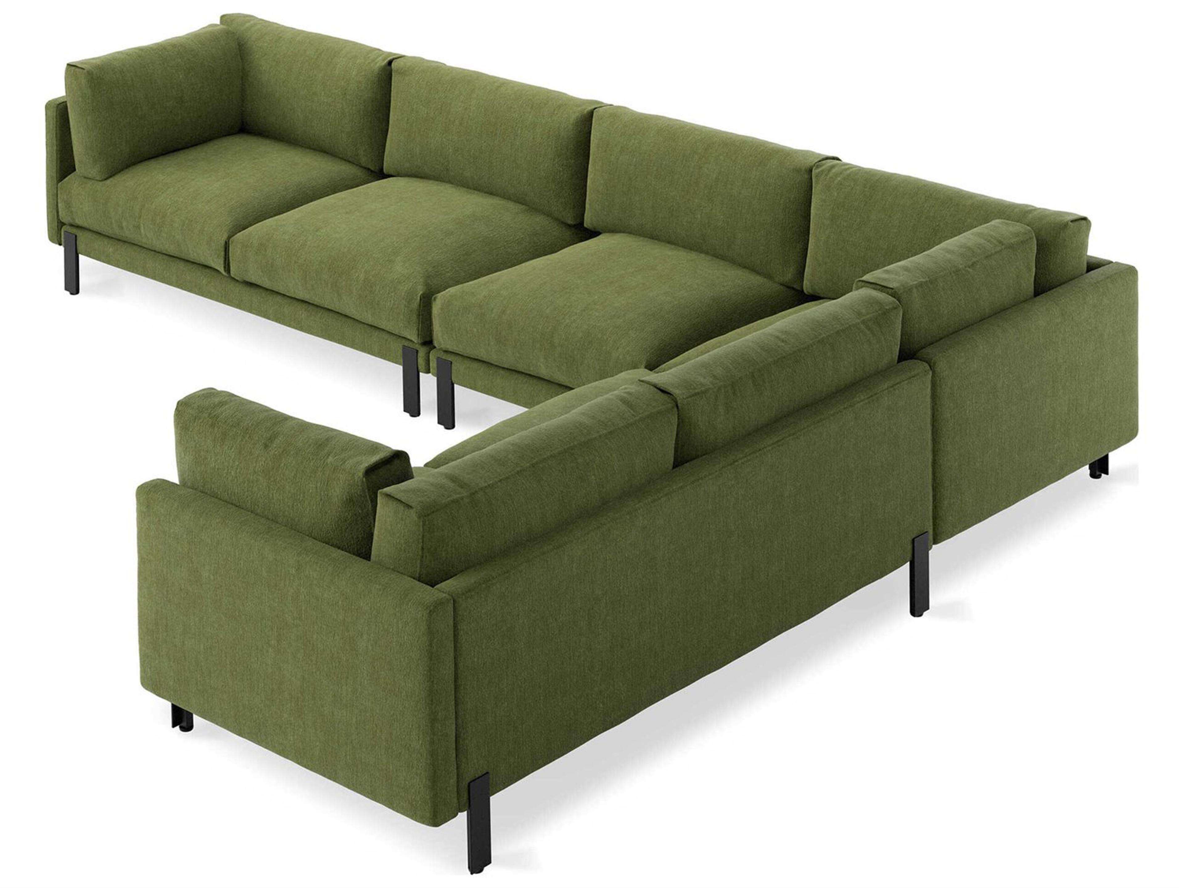 Silverlake Green Upholstered Sectional Sofa
